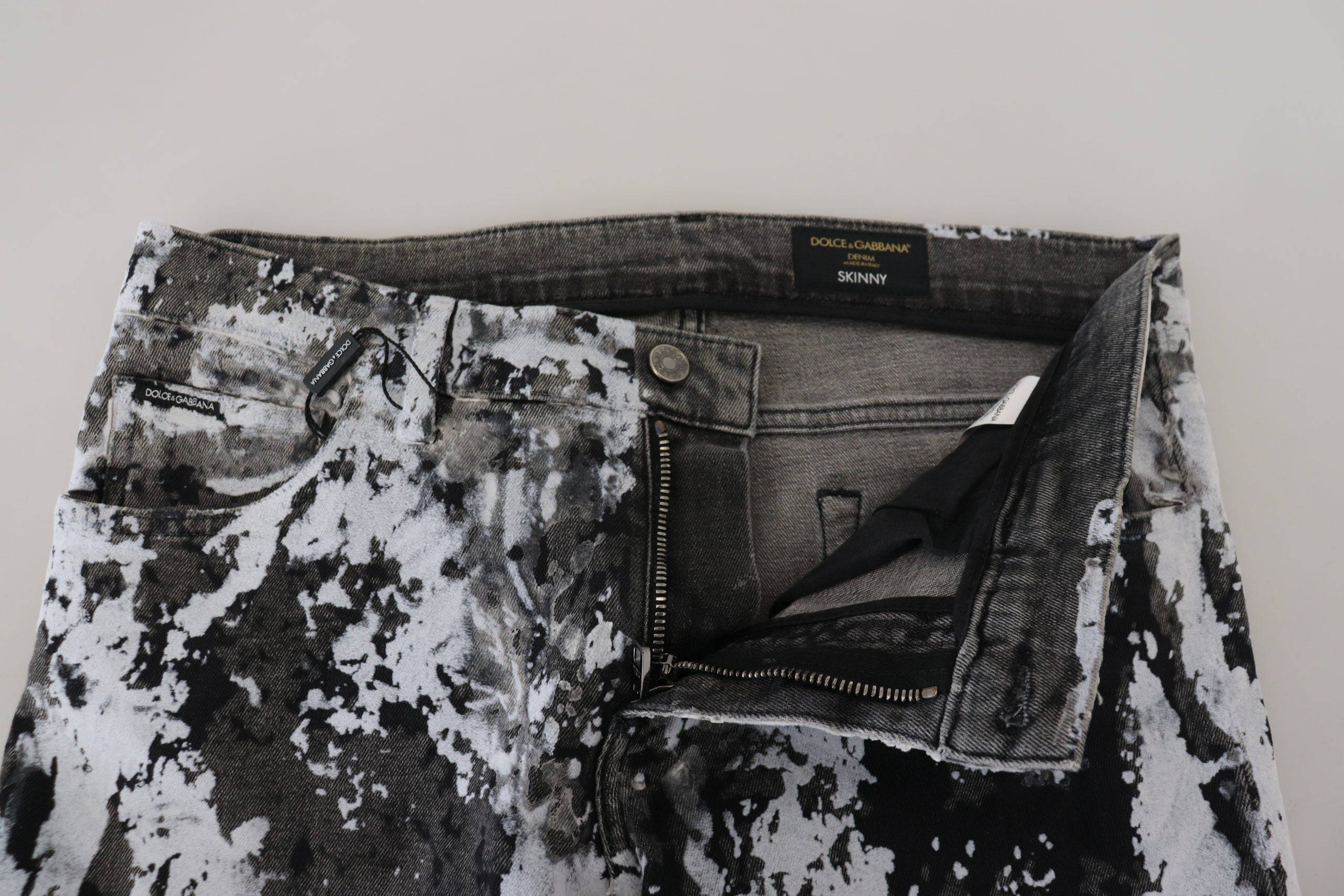 Dolce & Gabbana Multicolor Cotton Tie Dye Skinny Denim Men's Jeans