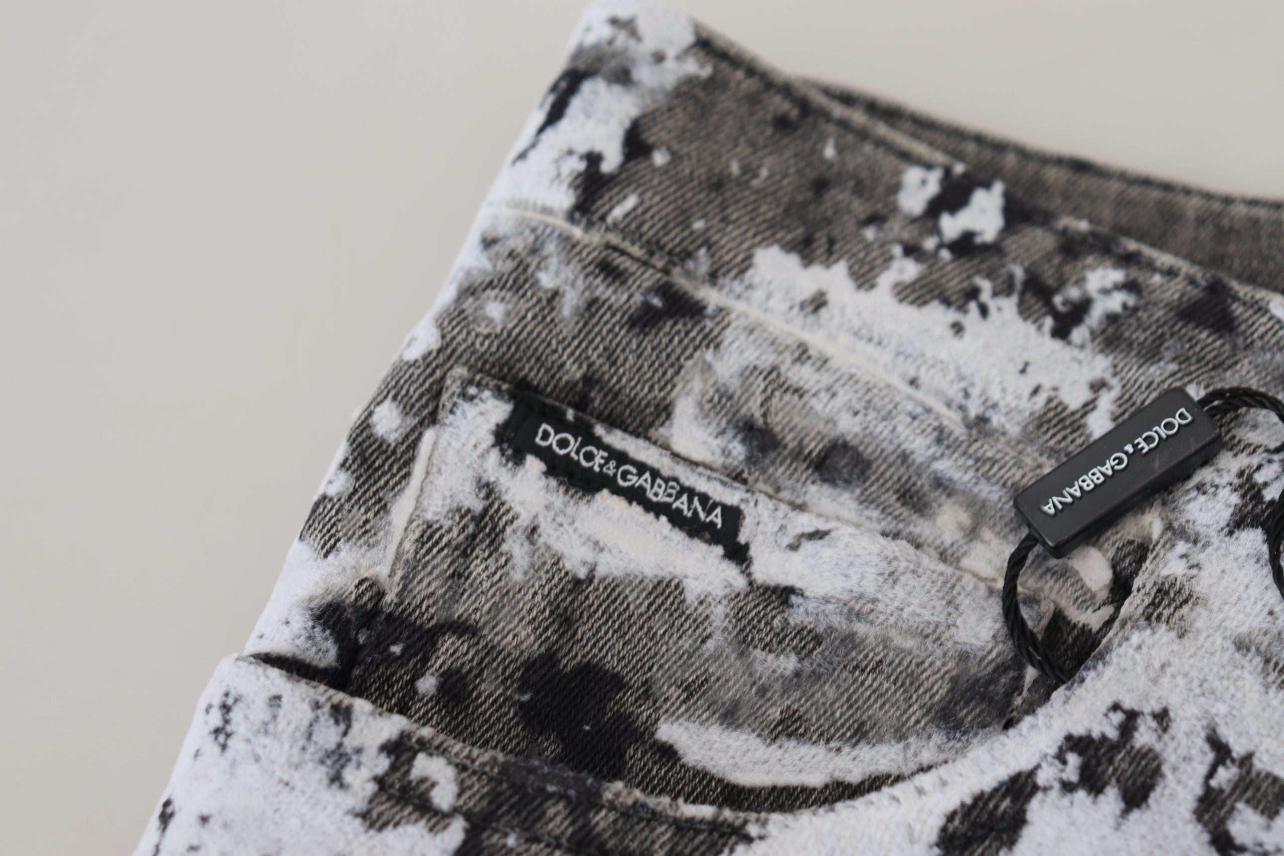 Dolce & Gabbana Multicolor Cotton Tie Dye Skinny Denim Men's Jeans