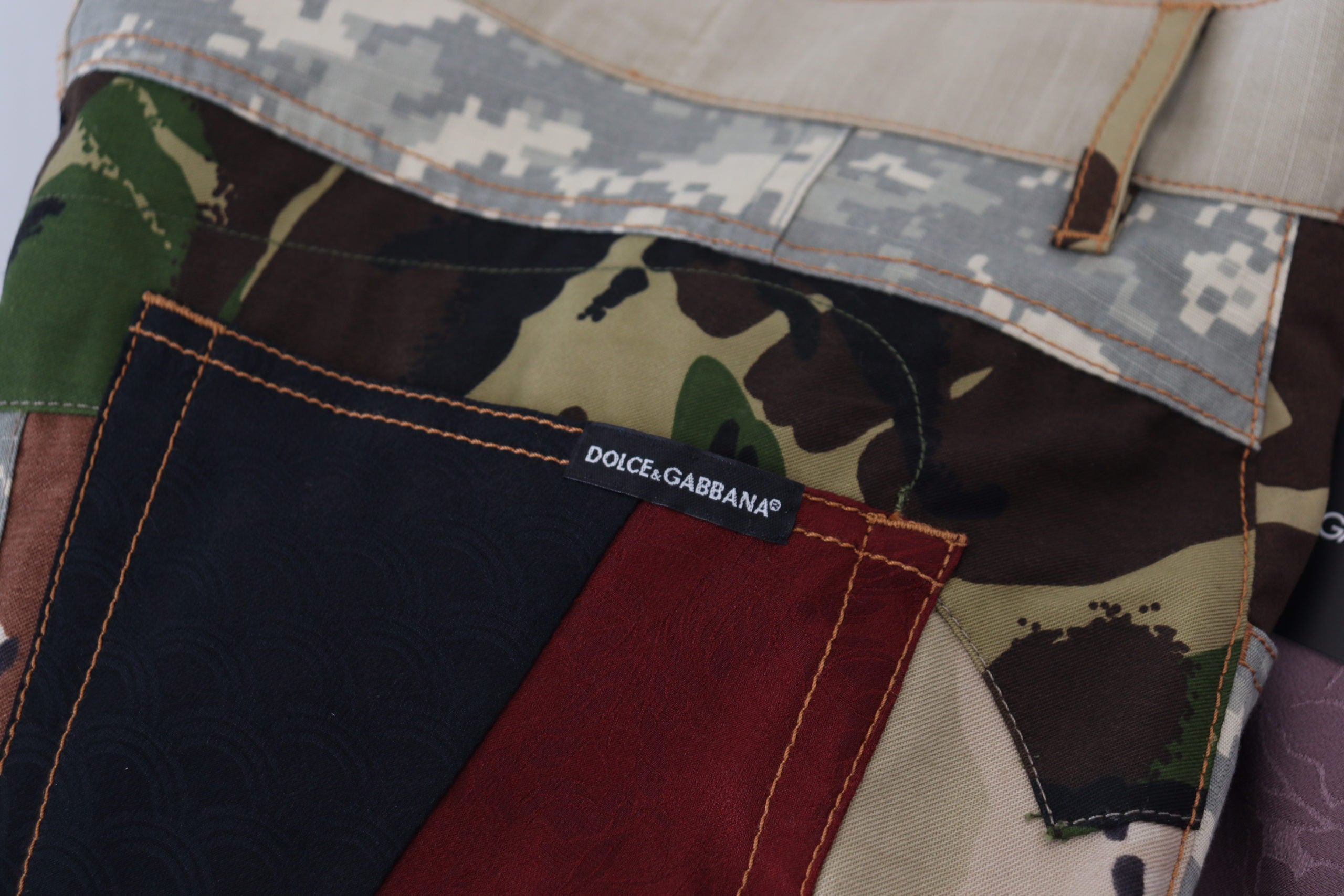 Dolce & Gabbana Multicolor Silk Patchwork Men Denim Men's Jeans