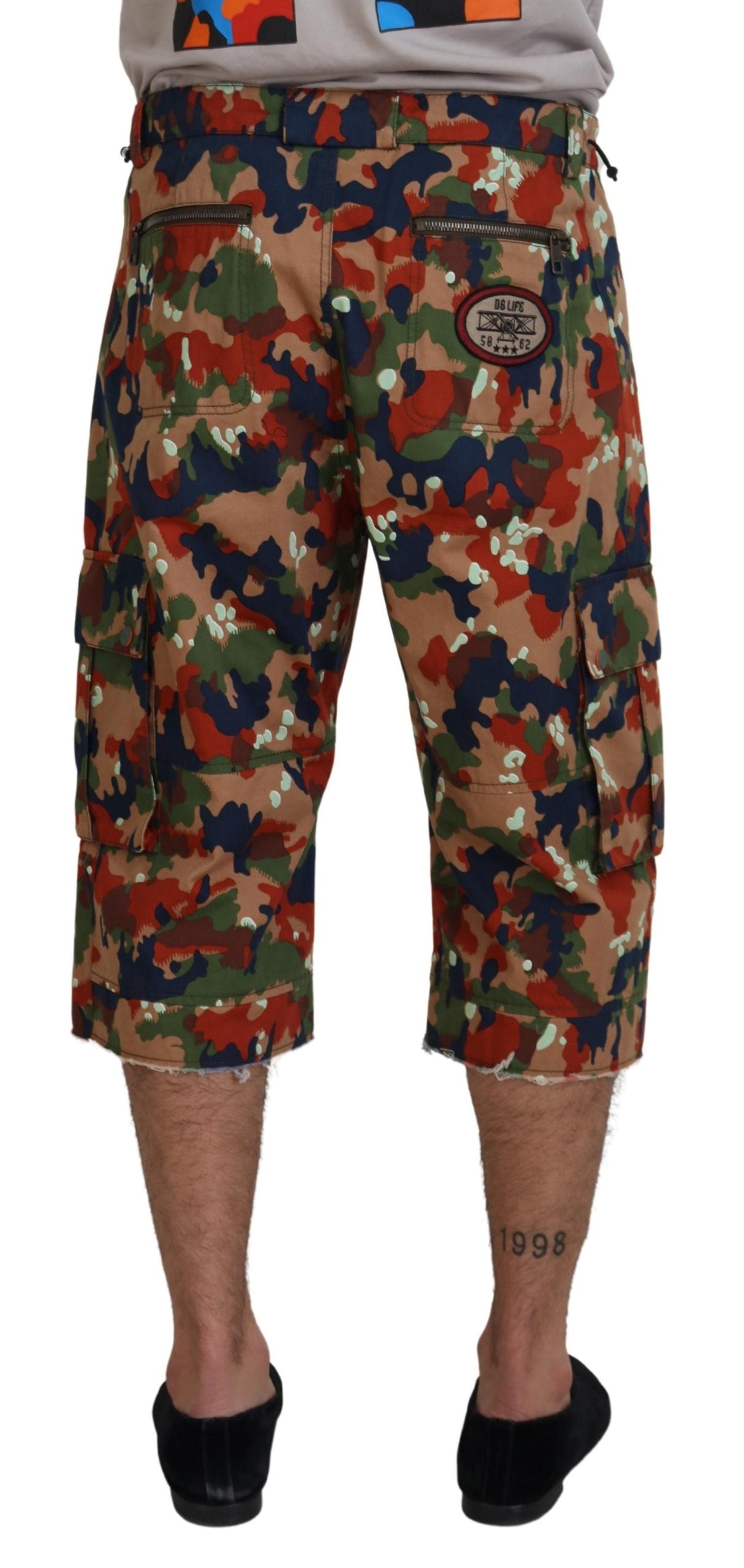 Dolce & Gabbana Italian Designer Multicolor Cargo Men's Shorts