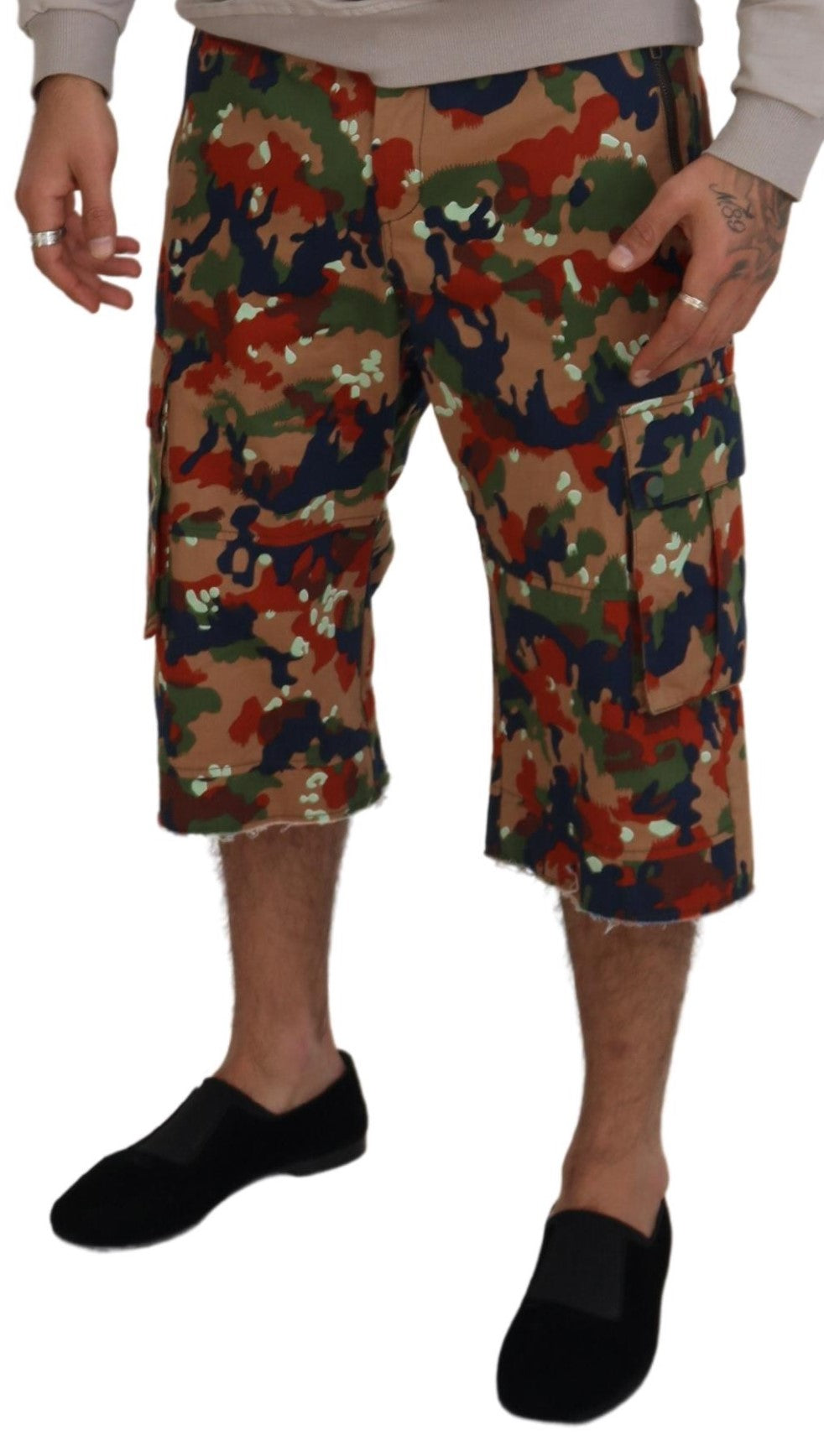 Dolce & Gabbana Italian Designer Multicolor Cargo Men's Shorts