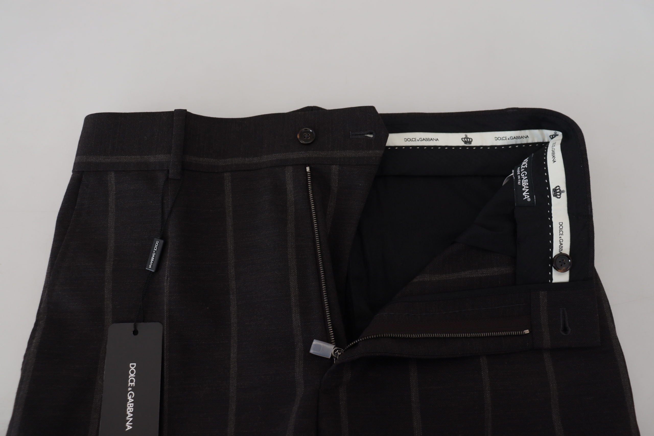 Dolce & Gabbana Elegant Black Striped Chino Men's Pants
