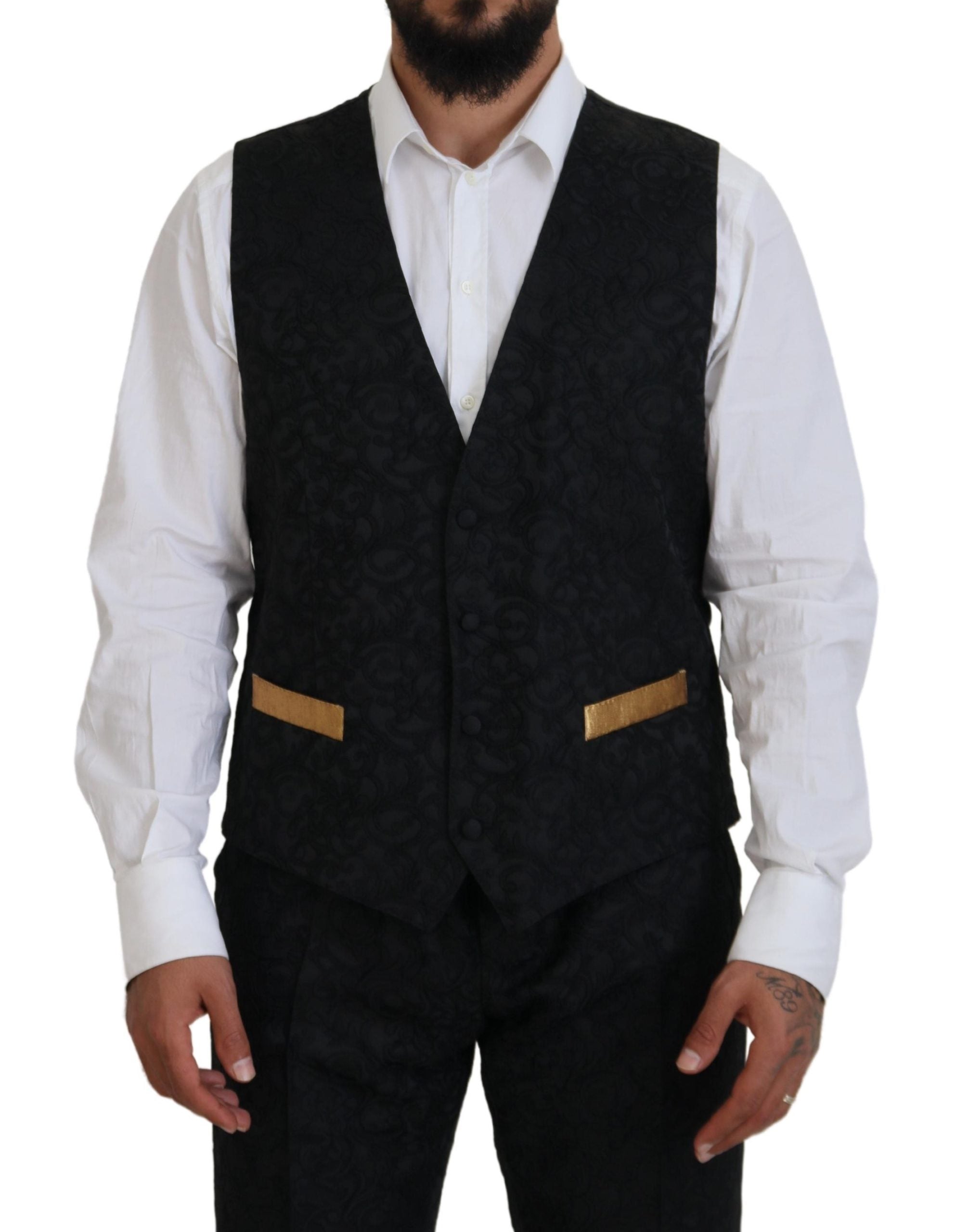 Dolce & Gabbana Black Gold Fantasy Tuxedo Slim Fit Men's Suit