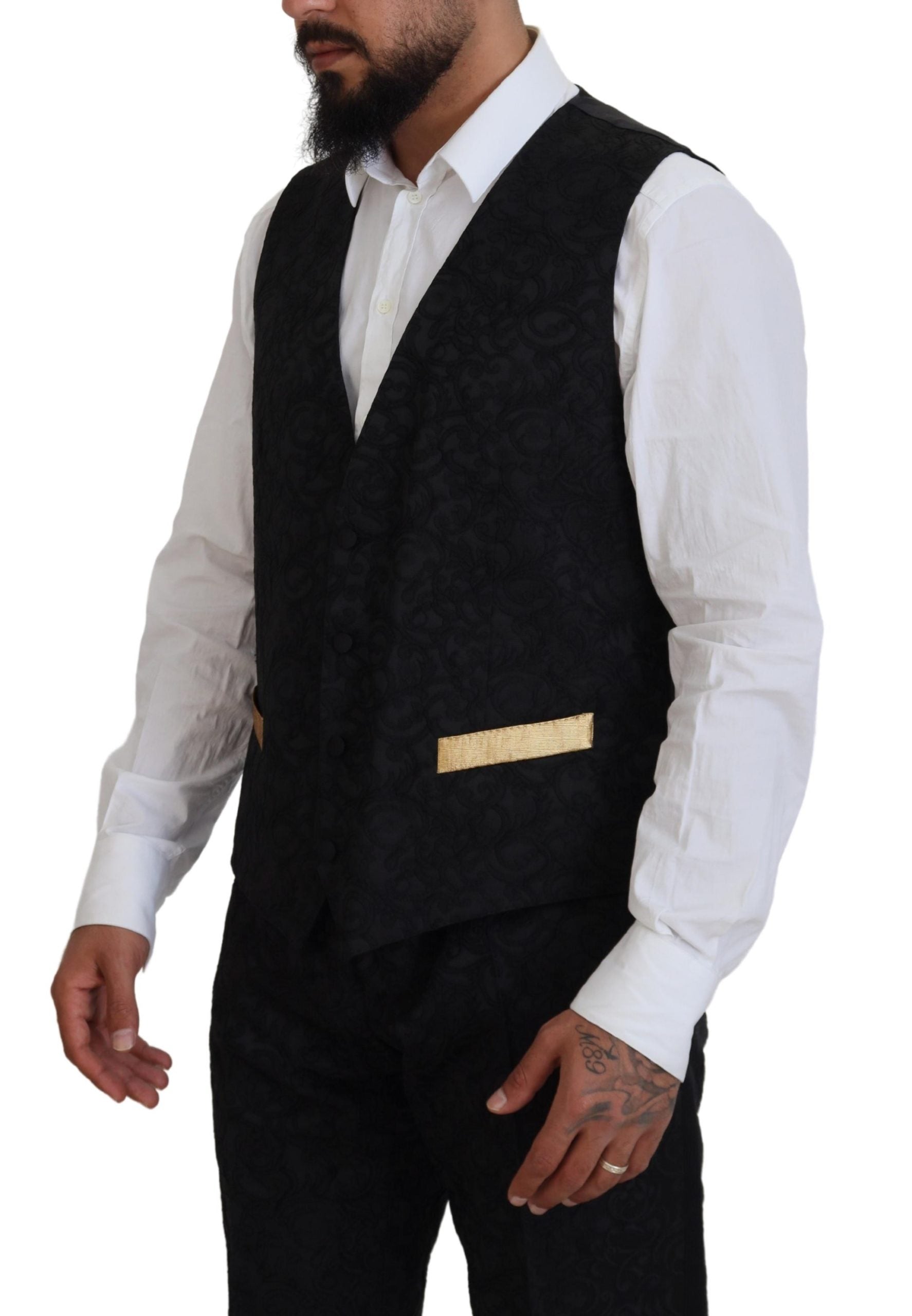 Dolce & Gabbana Black Gold Fantasy Tuxedo Slim Fit Men's Suit