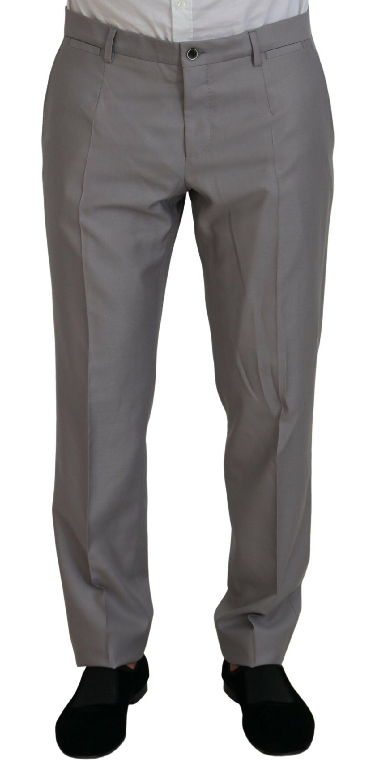 Dolce & Gabbana Silver Wool Silk 3 Piece Slim Fit Men's Suit