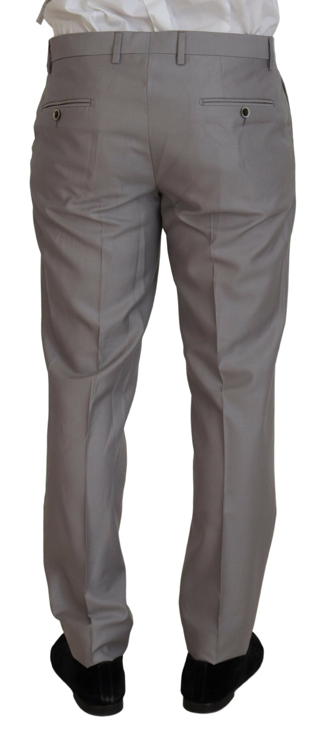 Dolce & Gabbana Silver Wool Silk 3 Piece Slim Fit Men's Suit