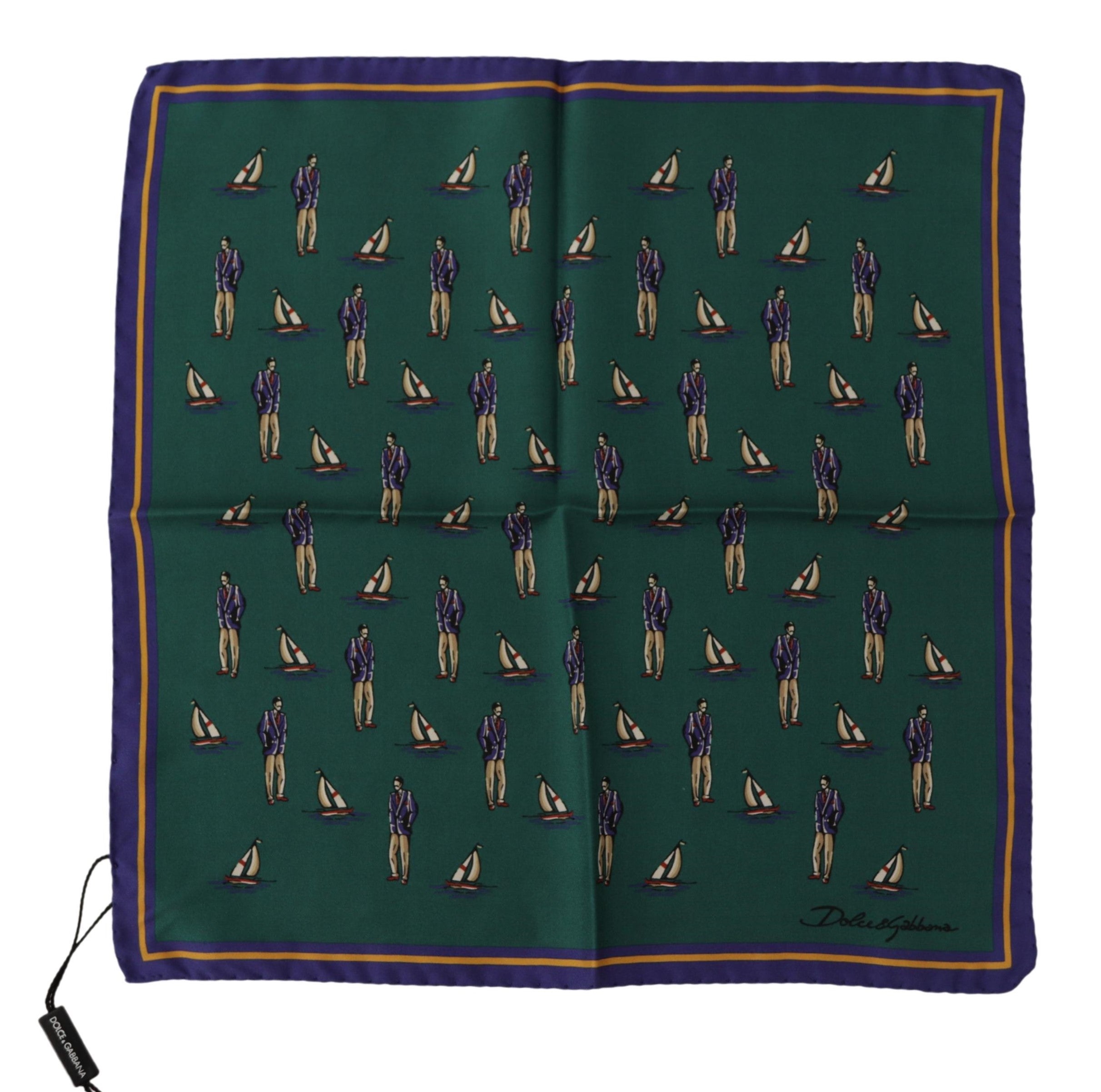 Dolce & Gabbana Elegant Green Silk Men's Square Men's Scarf