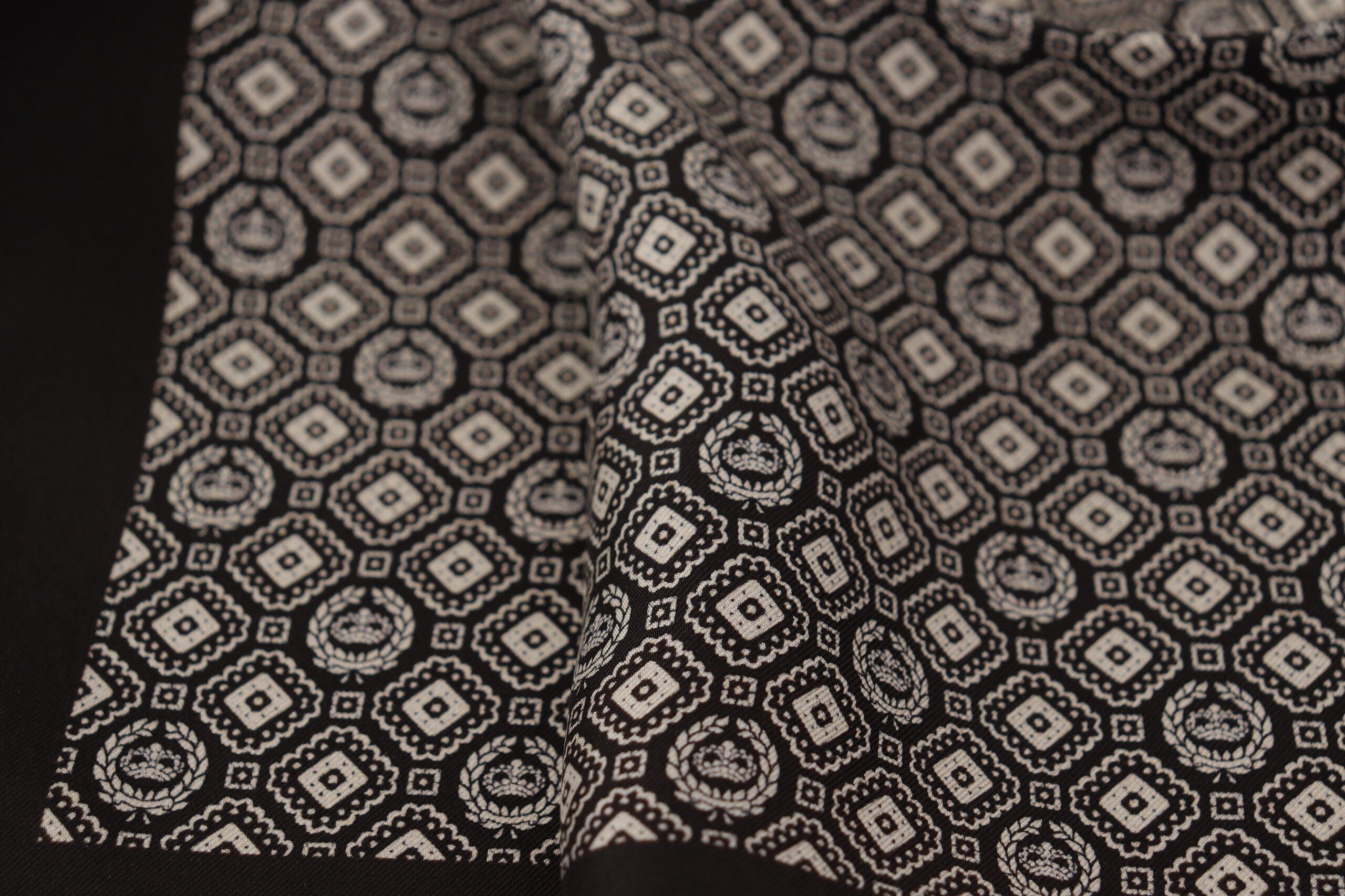 Dolce & Gabbana Black Patterned DG Logo Square Handkerchief Men's Scarf