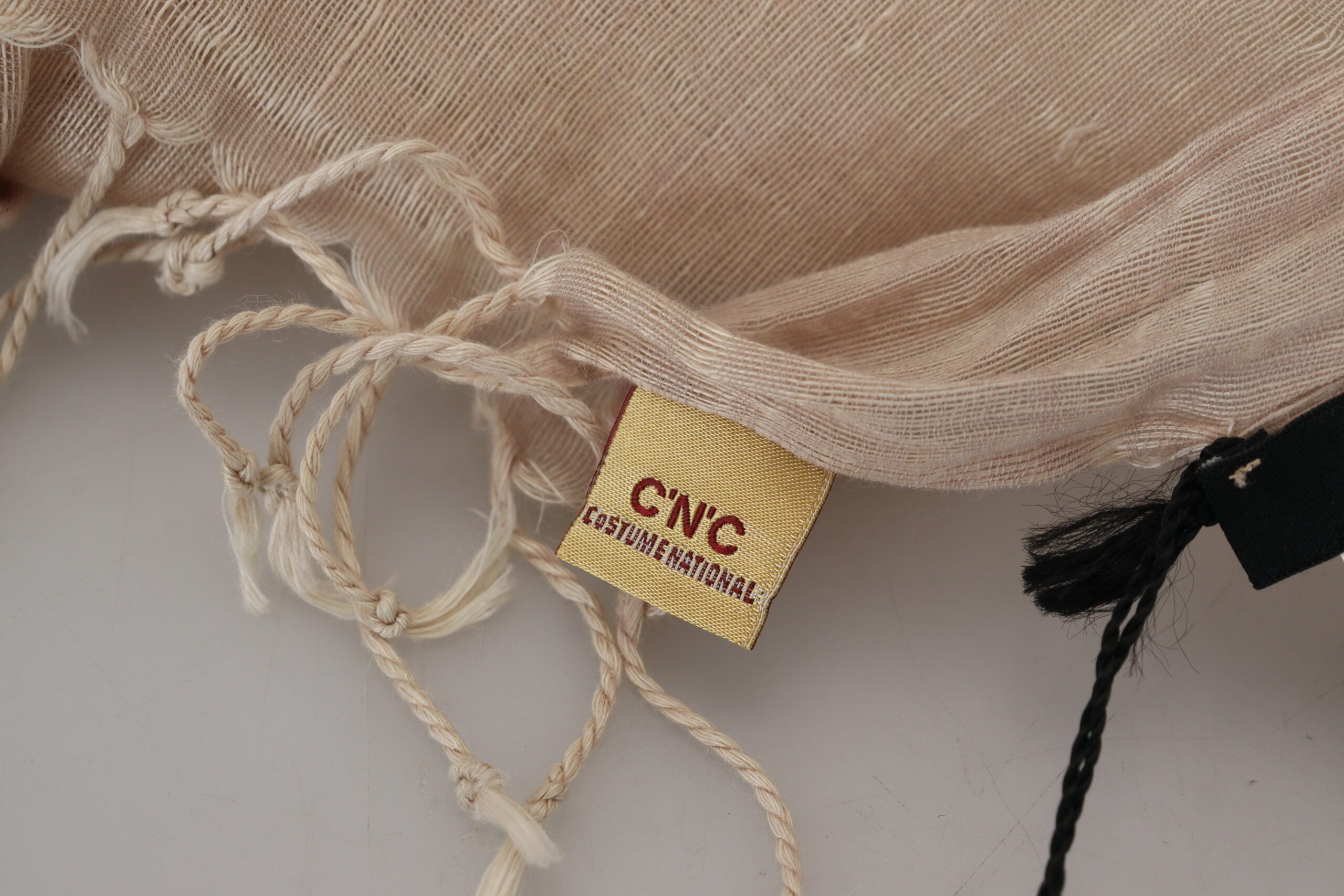 Costume National Chic Beige Fringed Scarf for Women's Women