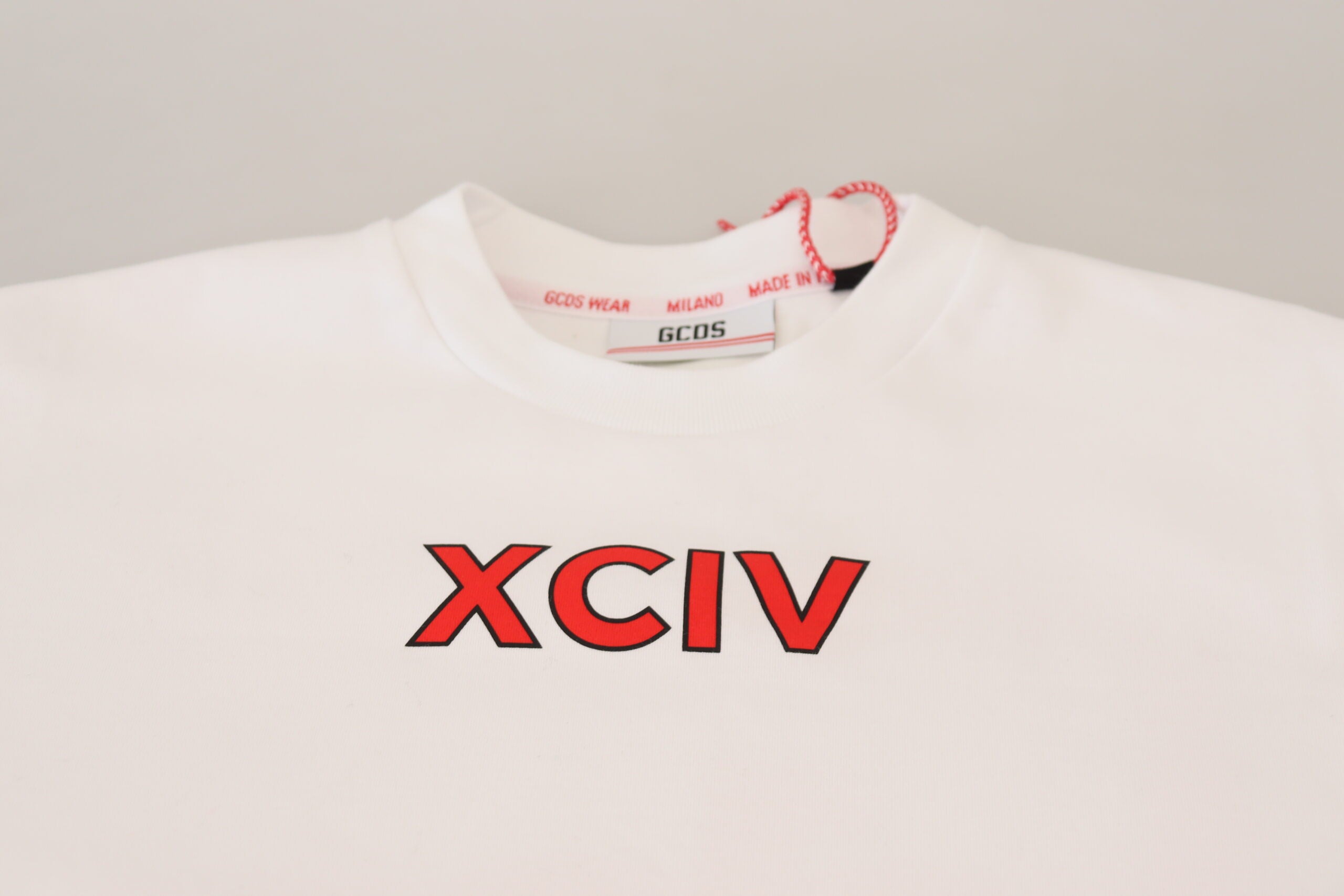 GCDS White Logo Print Cotton Short Sleeves Men's T-shirt