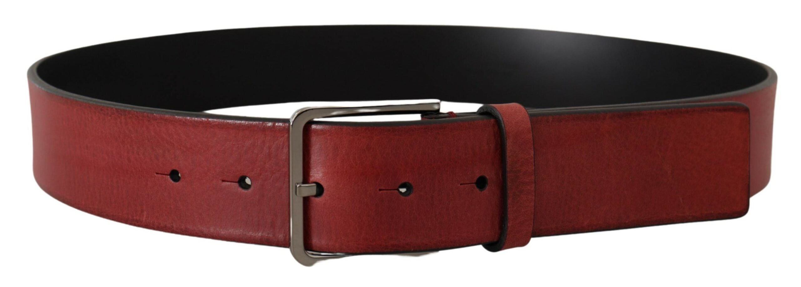 Dolce & Gabbana Elegant Grosgrain Leather Belt with Silver Men's Buckle