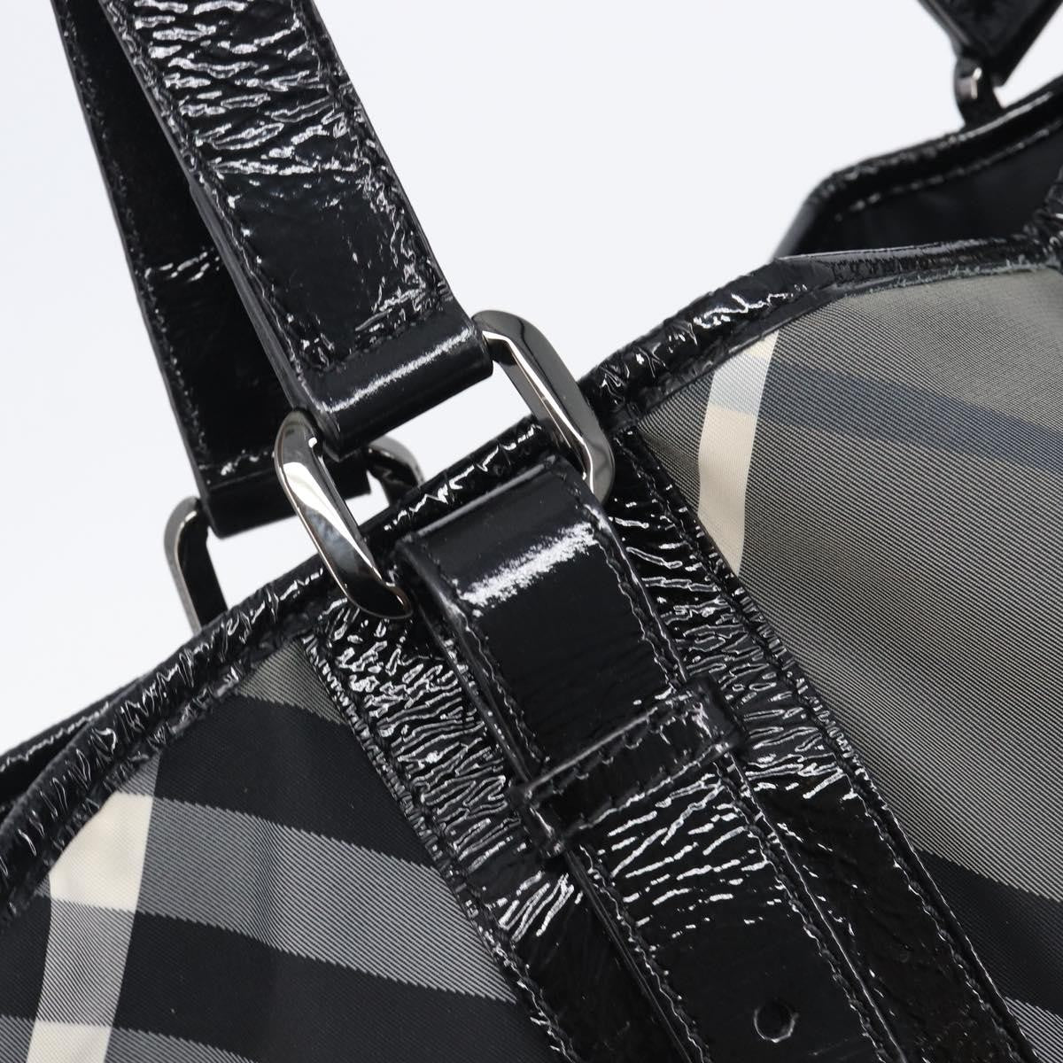 Burberry Nova Check Tote Canvas Check Pattern Black Nylon Handbag (Pre-Owned)