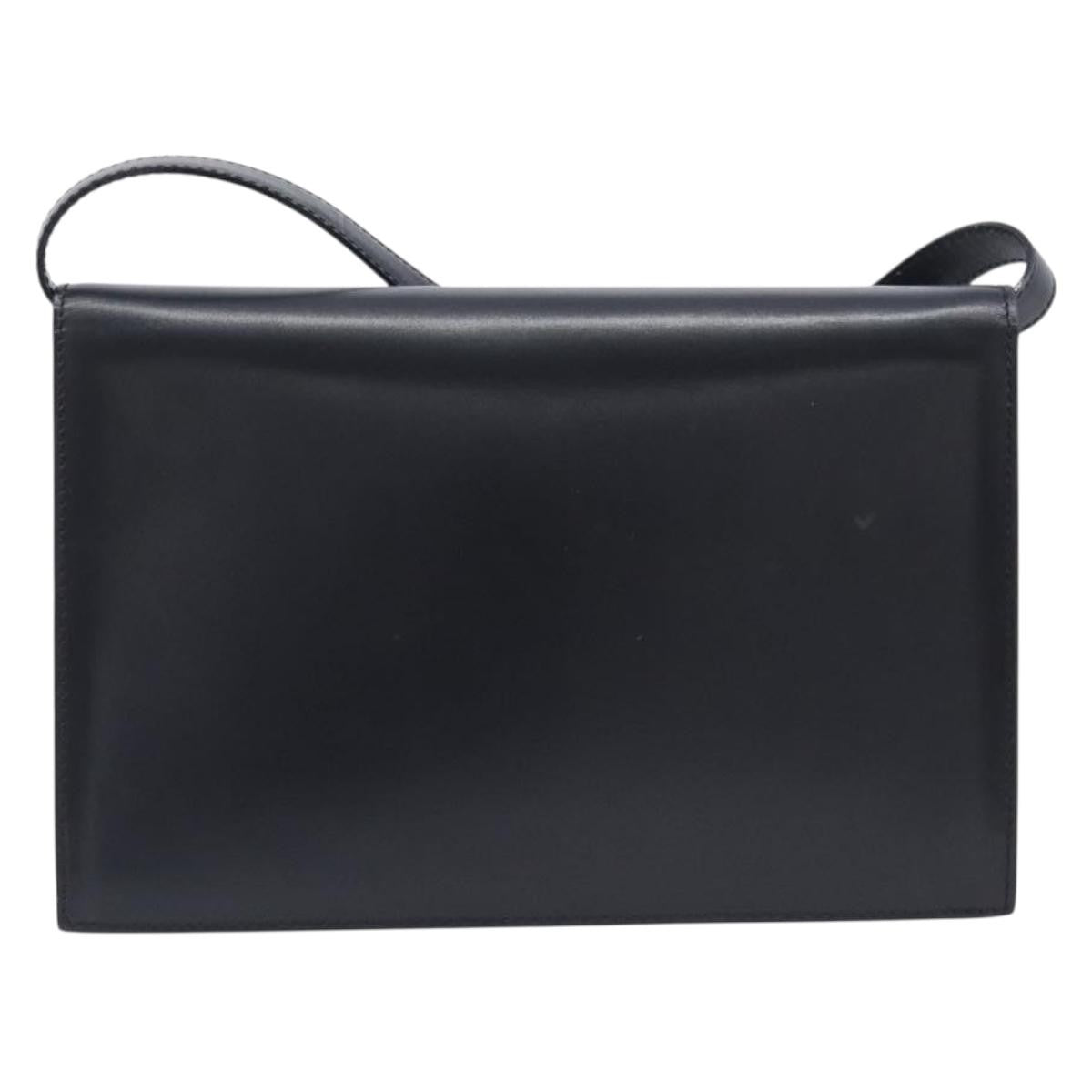 Celine Shoulder Leather Black Leather Shoulder Bag Bag (Pre-Owned)