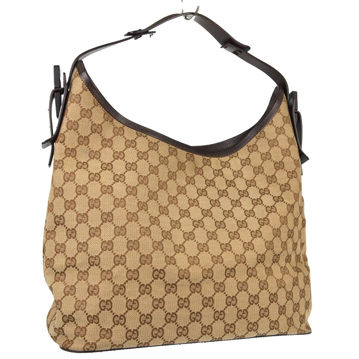 Gucci Creole Hobo Gg Canvas Beige Canvas Shoulder Bag Bag (Pre-Owned)