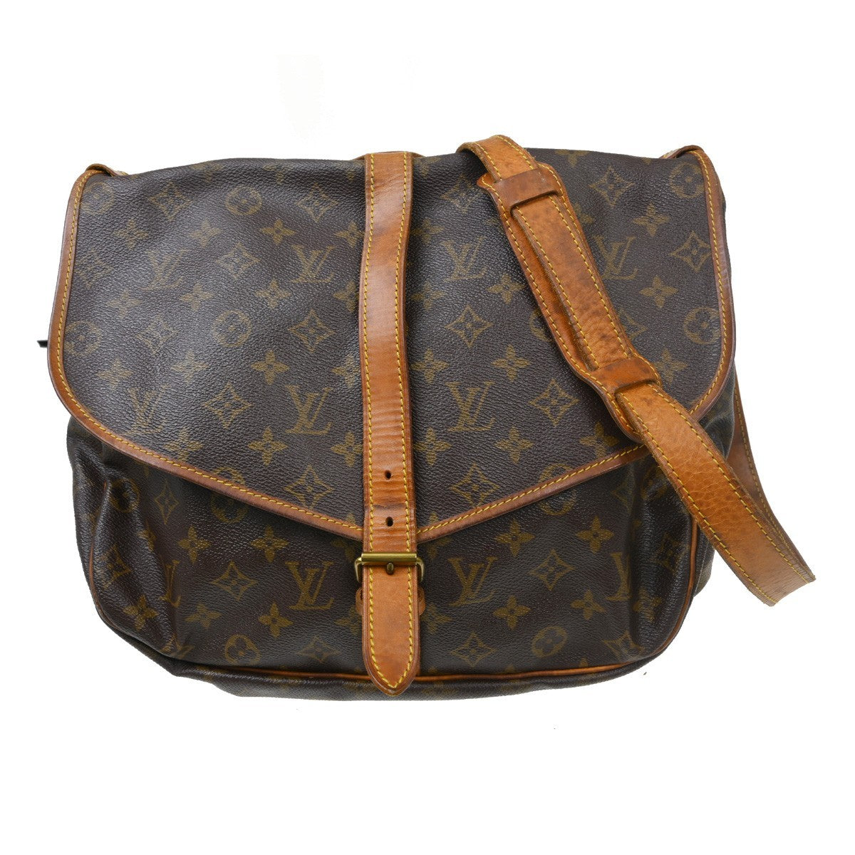 Louis Vuitton Saumur Monogram Canvas Brown Canvas Handbag (Pre-Owned)