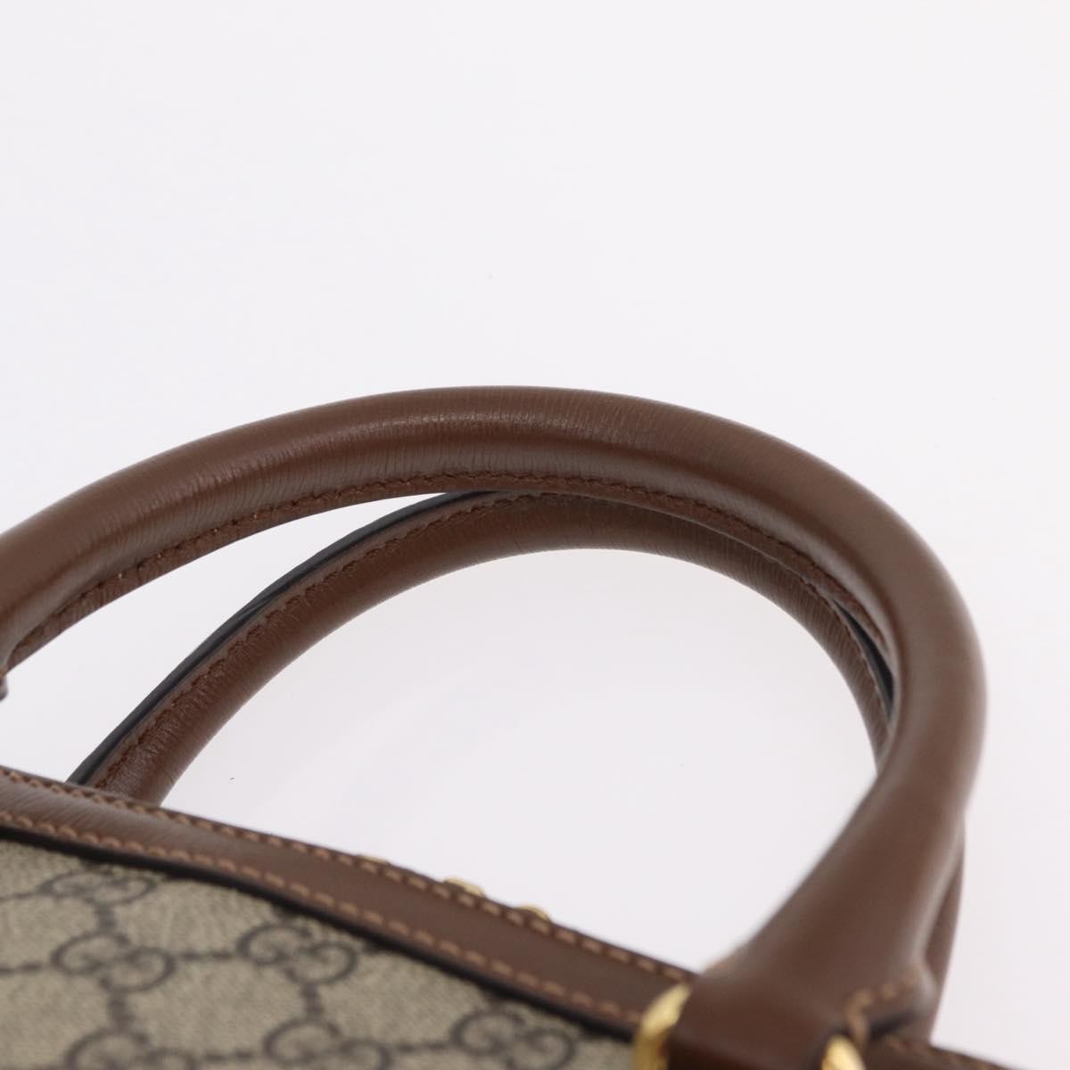 Gucci Horsebit 1955 Top Handle Gg Coated Canvas With Leather Beige Canvas Handbag (Pre-Owned)