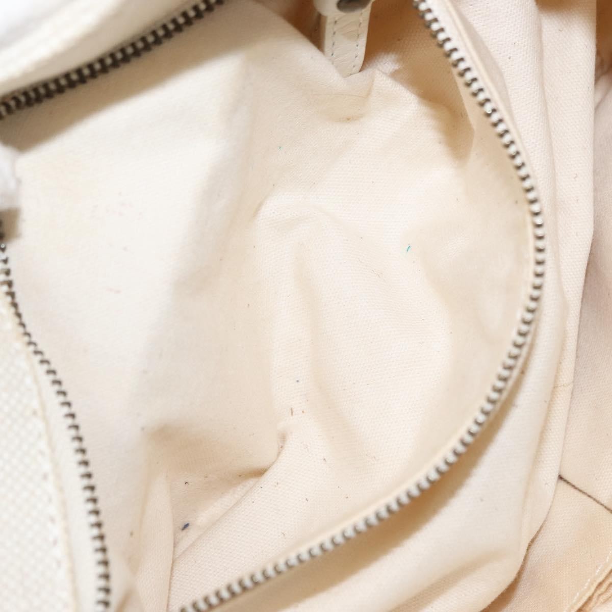 Chloe Vintage Leather White Canvas Handbag (Pre-Owned)
