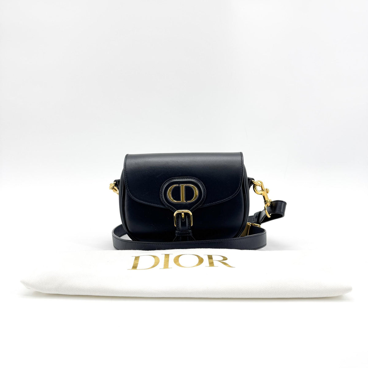 Christian Dior Bobby Flap Leather Black Calfskin Shoulder Bag Bag (Pre-Owned)