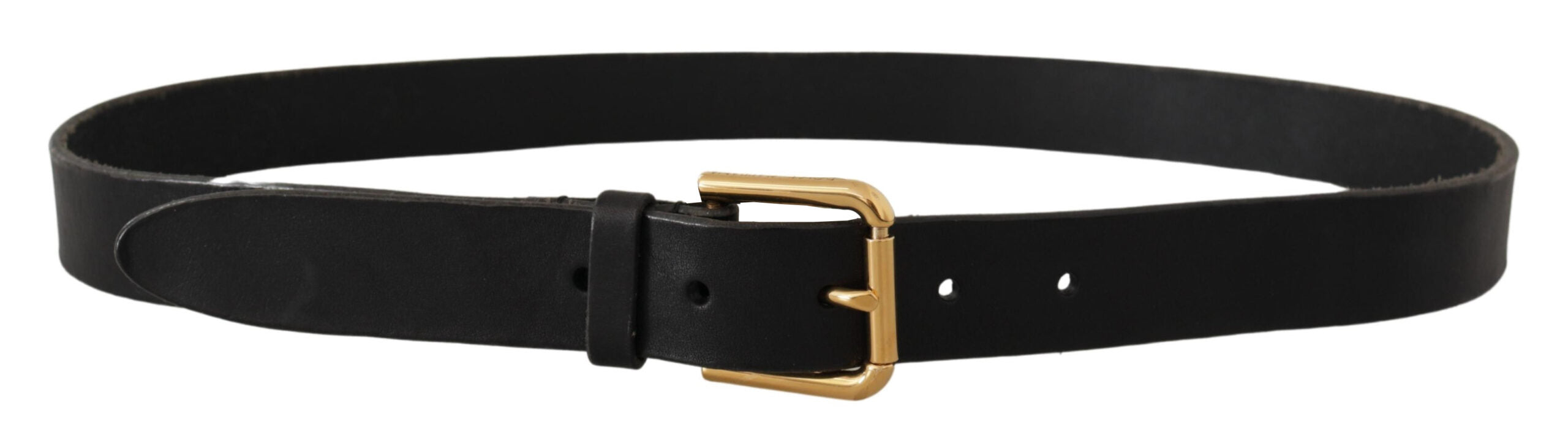Dolce & Gabbana Elegant Leather Belt with Metal Men's Buckle