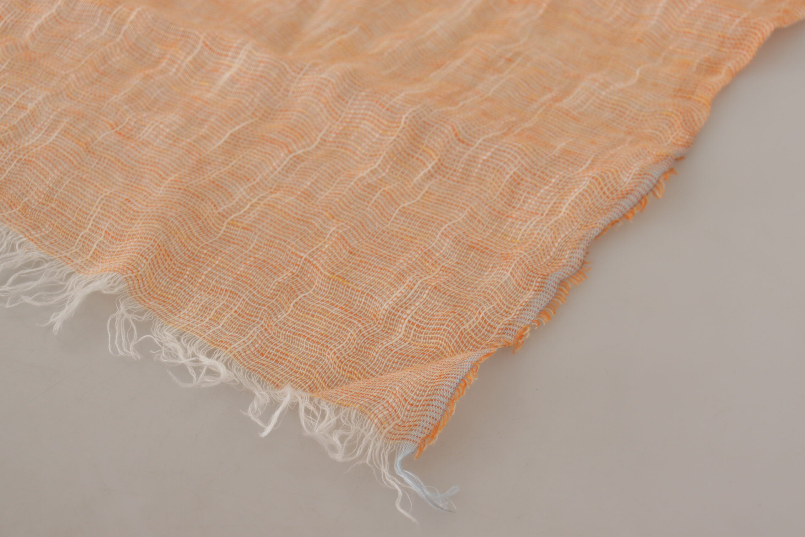 Malo Peach Linen Knitted Shawl Wrap Fringes Women's Scarf