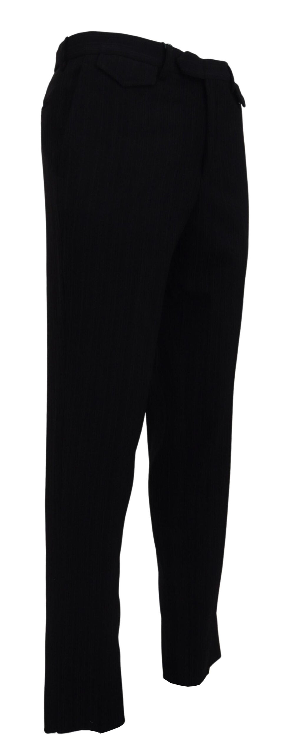 BENCIVENGA Black Cotton Straight Fit Men Formal Men's Pants