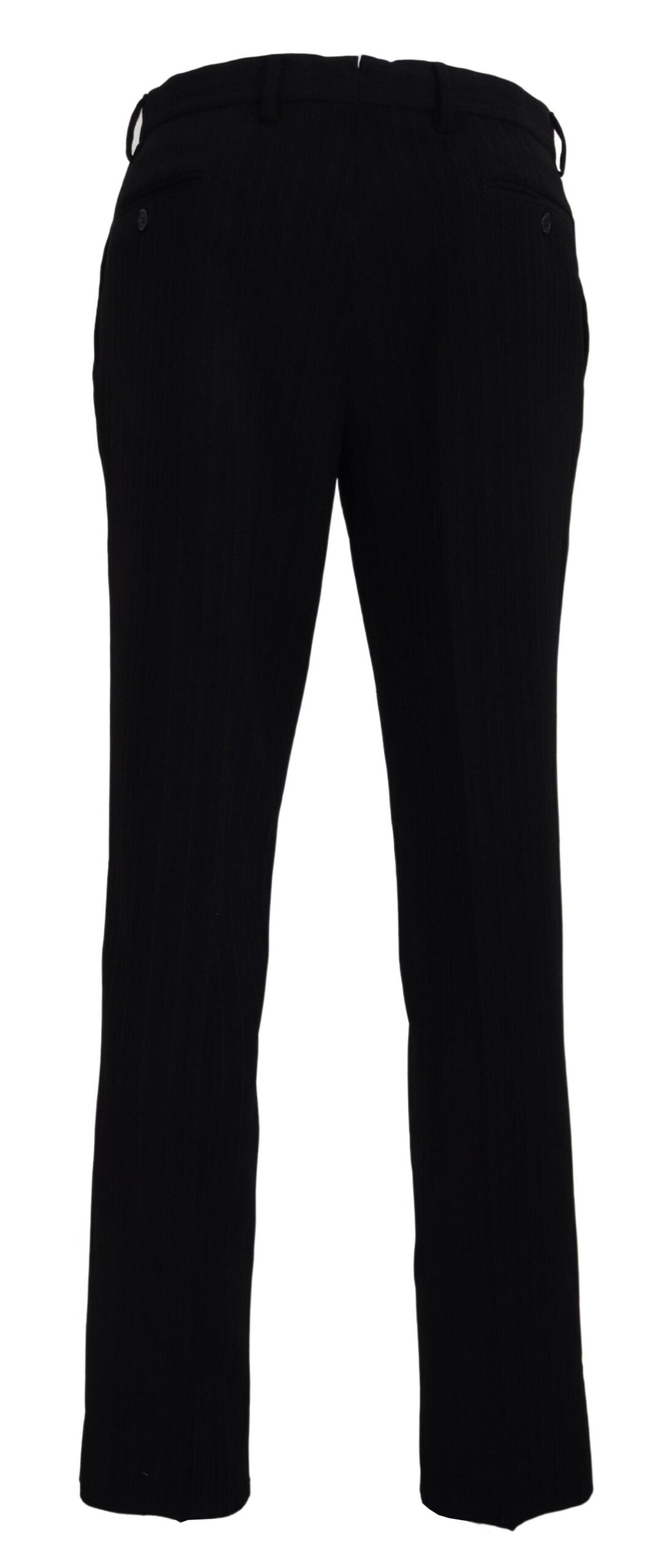 BENCIVENGA Black Cotton Straight Fit Men Formal Men's Pants