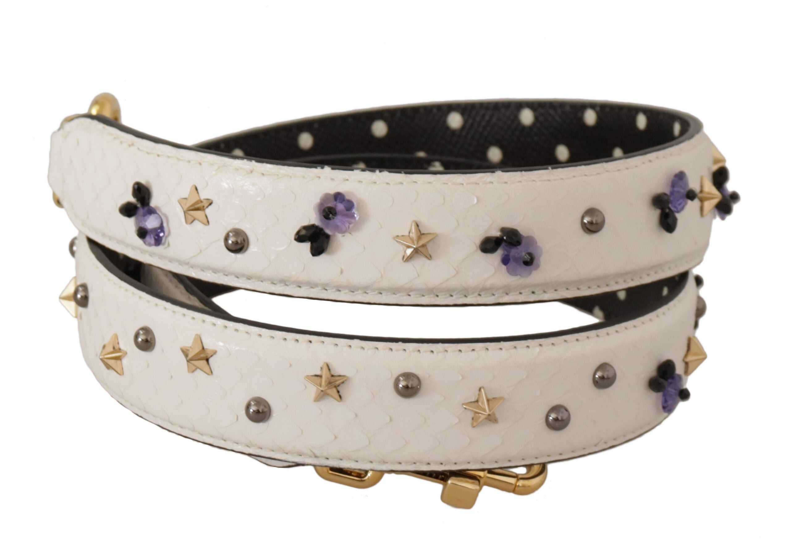 Dolce & Gabbana Elegant White Leather Shoulder Strap Women's Accessory