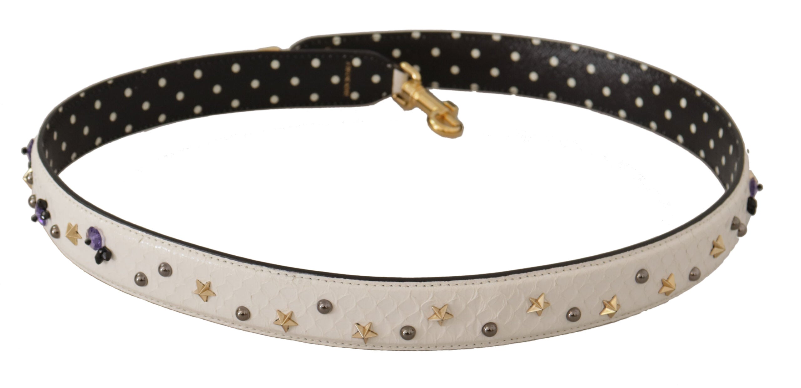Dolce & Gabbana Elegant White Leather Shoulder Strap Women's Accessory