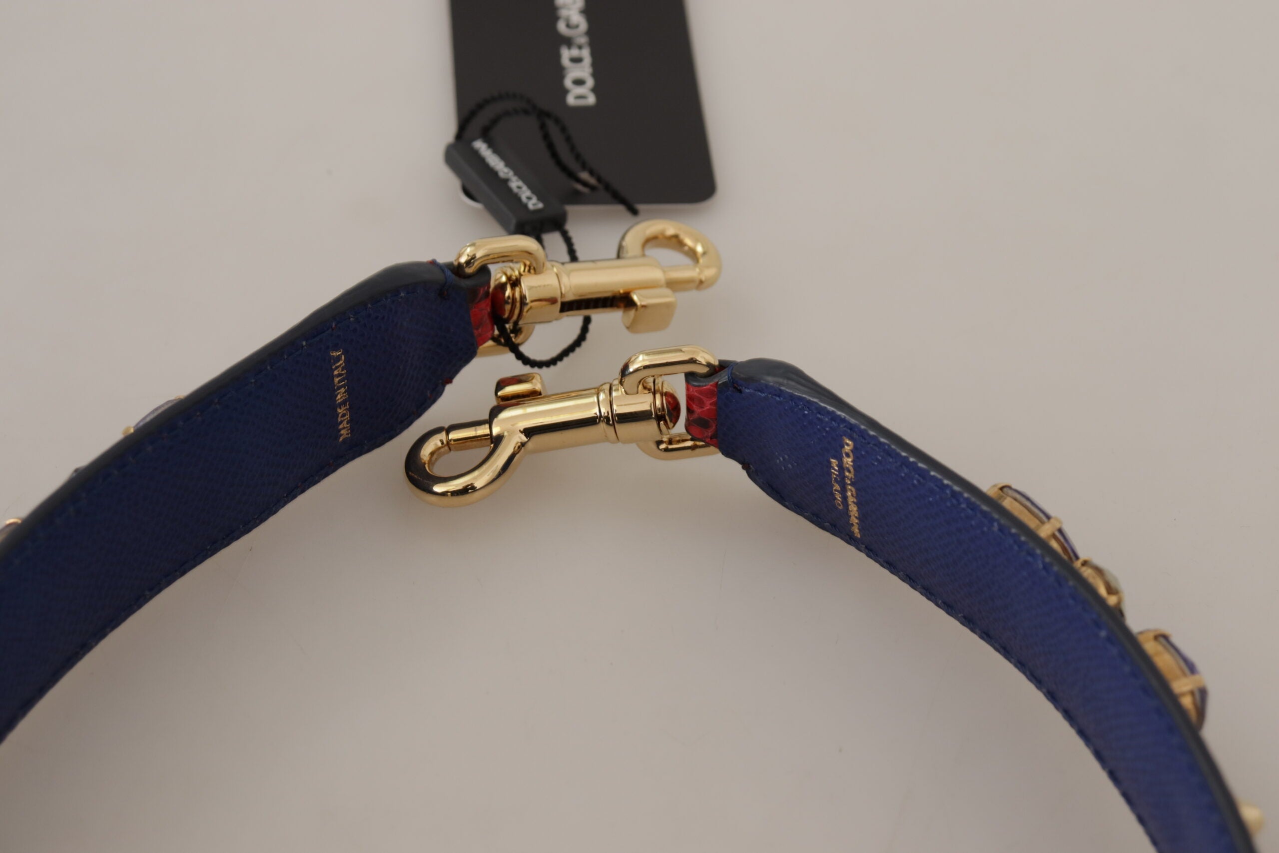 Dolce & Gabbana Red Exotic Leather Crystals Bag Shoulder Women's Strap