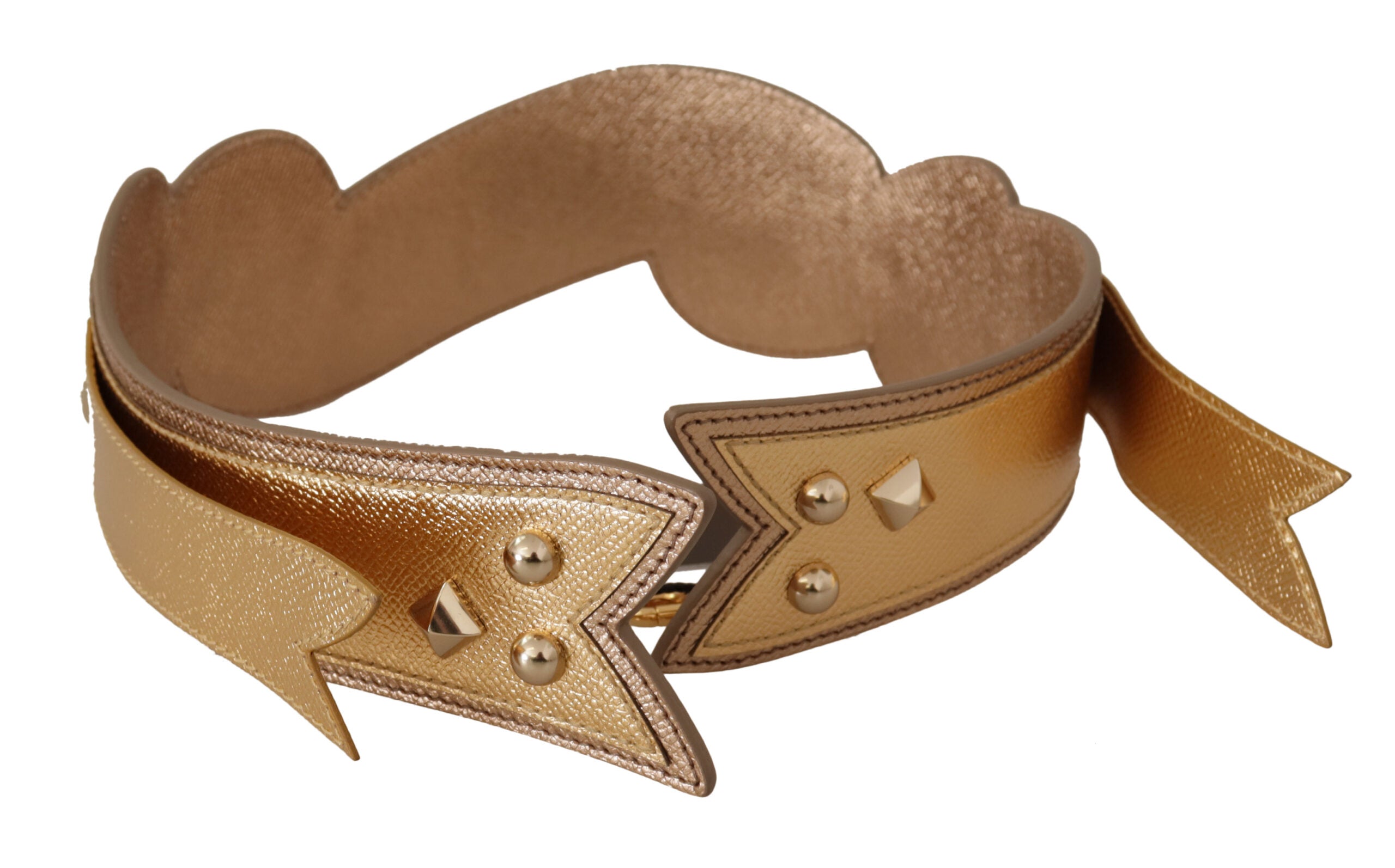 Dolce & Gabbana Gold Leather LOVE Patch Bag Shoulder Women's Strap