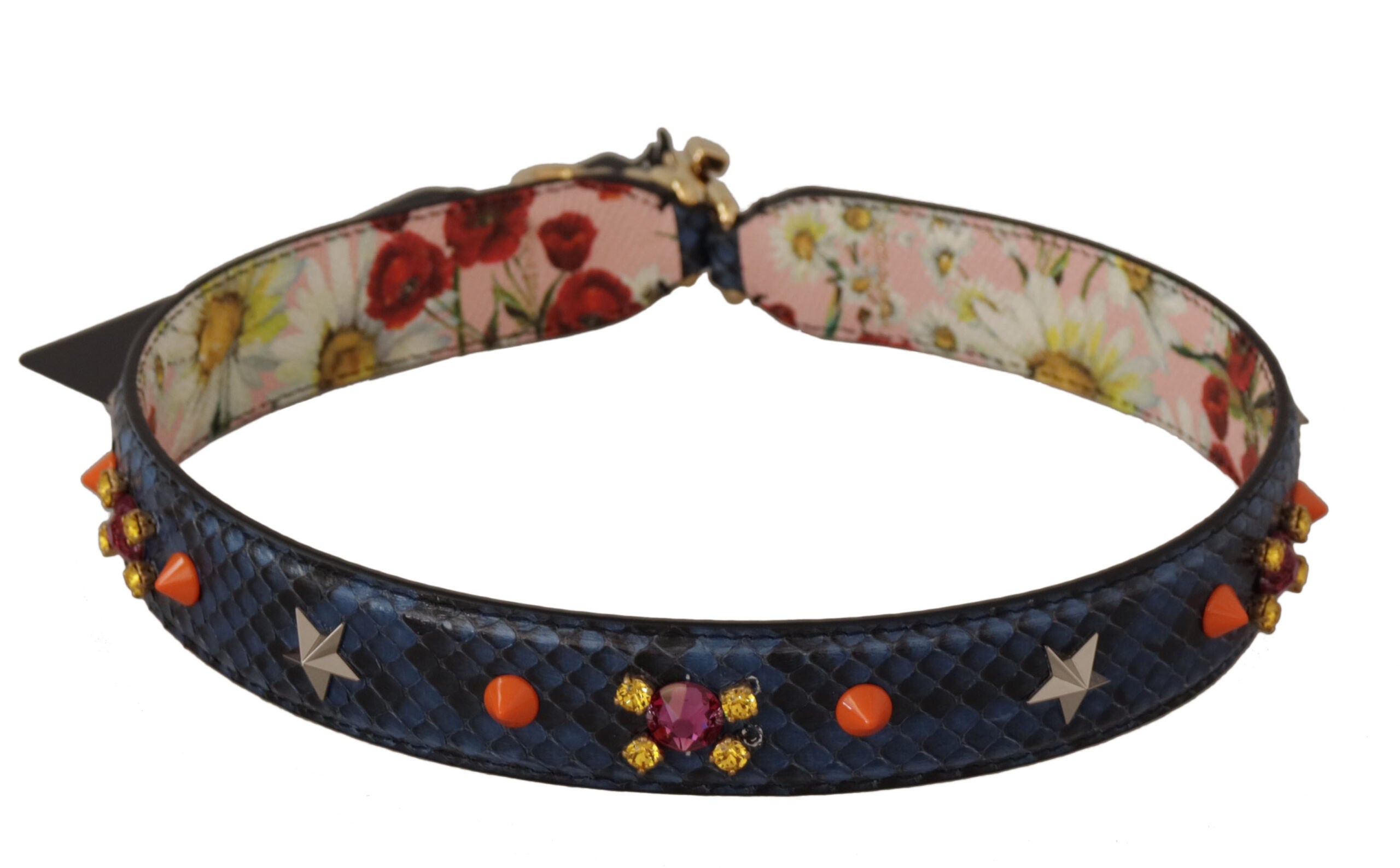 Dolce & Gabbana Elegant Blue Python Leather Bag Women's Strap