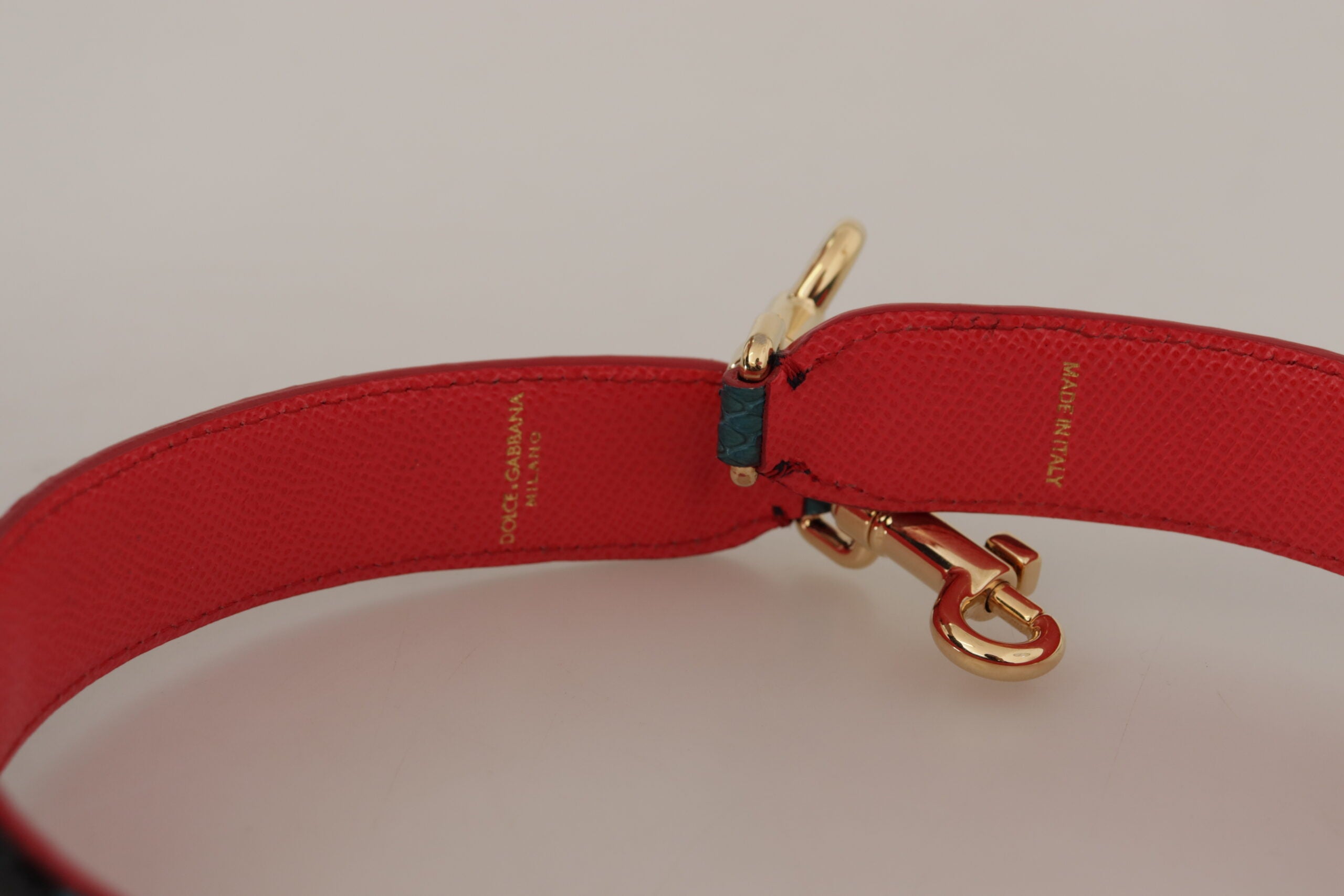 Dolce & Gabbana Emerald Green Leather Shoulder Women's Strap