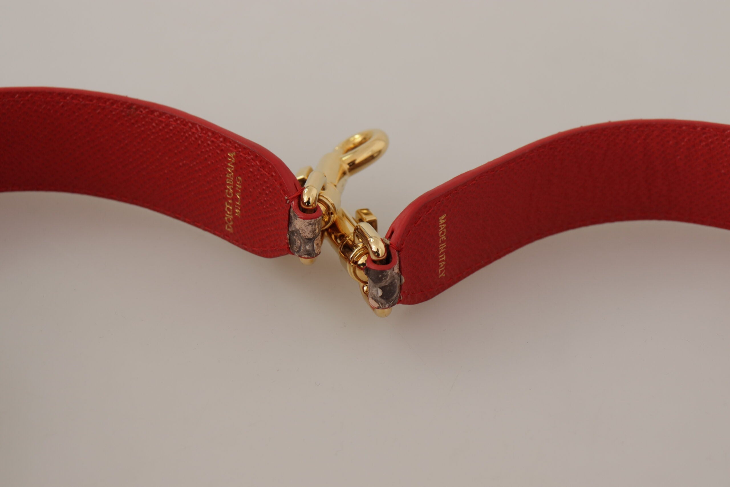 Dolce & Gabbana Brown Python Leather Crystals Shoulder Women's Strap
