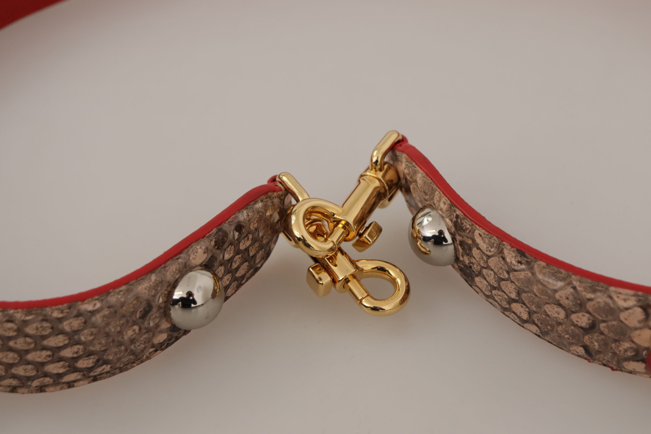 Dolce & Gabbana Brown Python Leather Crystals Shoulder Women's Strap