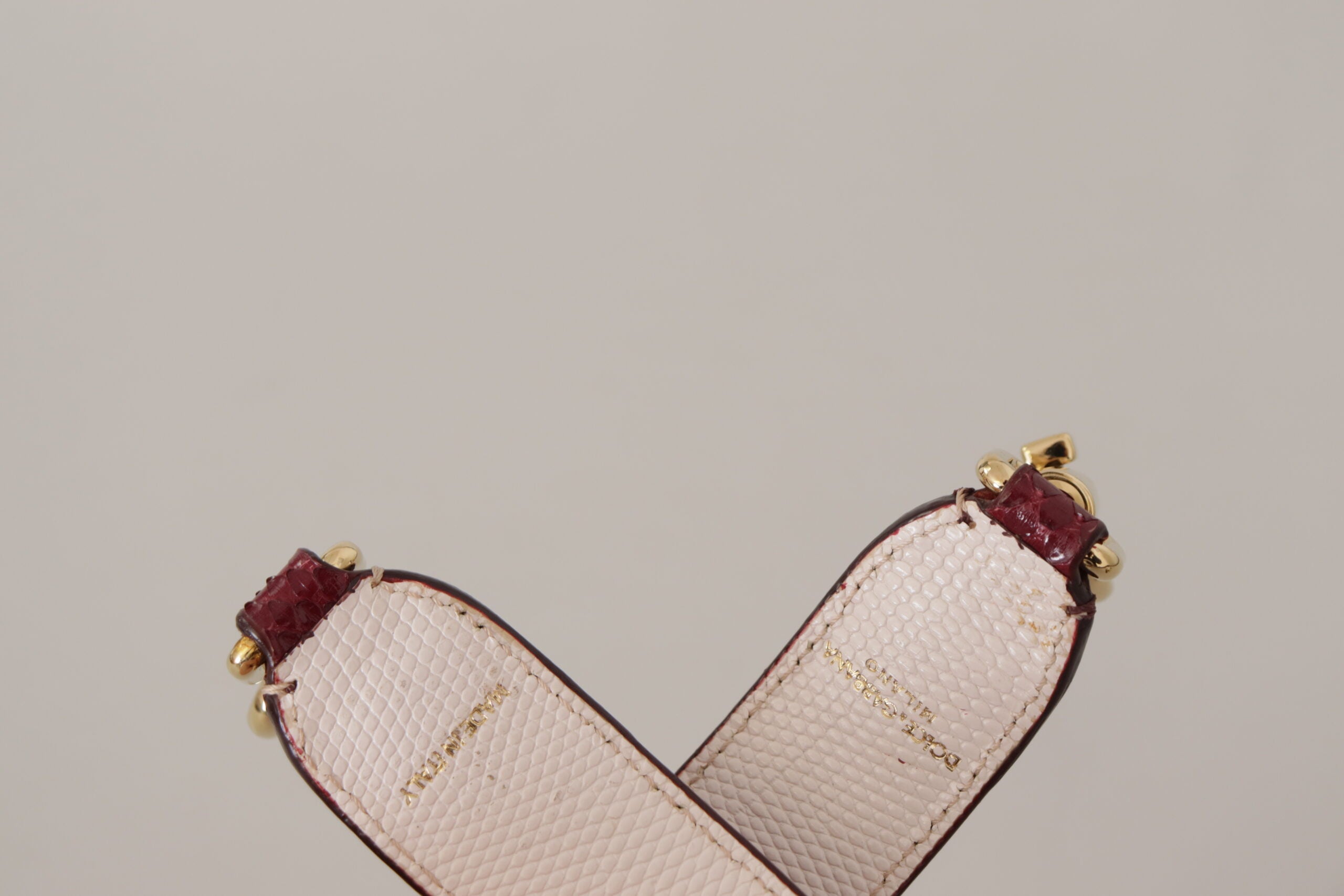 Dolce & Gabbana Bordeaux Leather Crystals Bag Shoulder Women's Strap