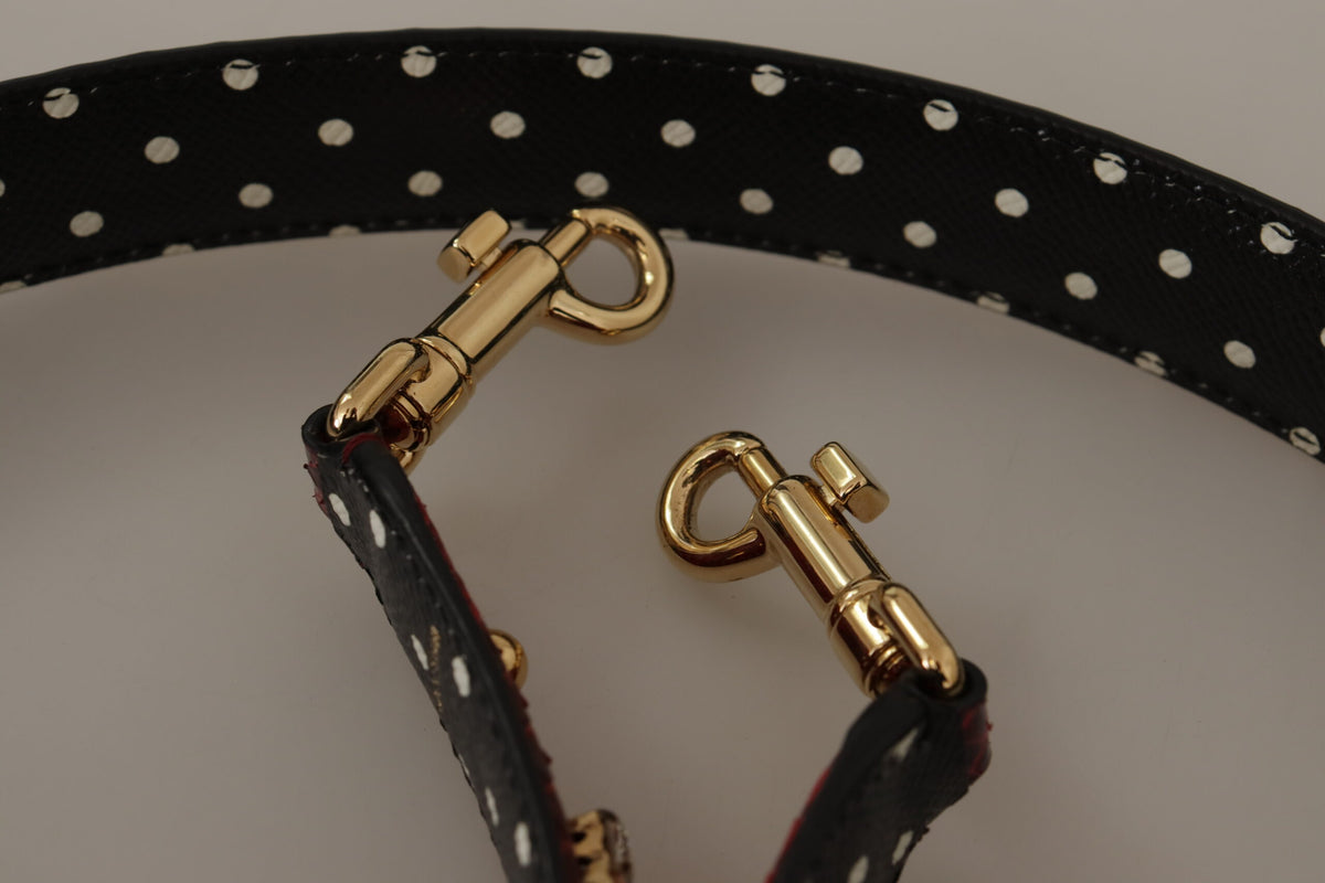 Dolce & Gabbana Red Python Leather Crystals Reversible Shoulder Women's Strap