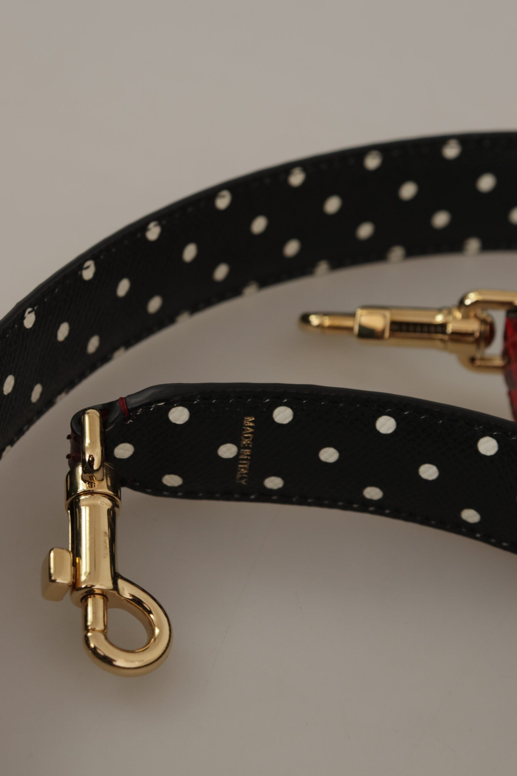 Dolce & Gabbana Red Python Leather Crystals Reversible Shoulder Women's Strap