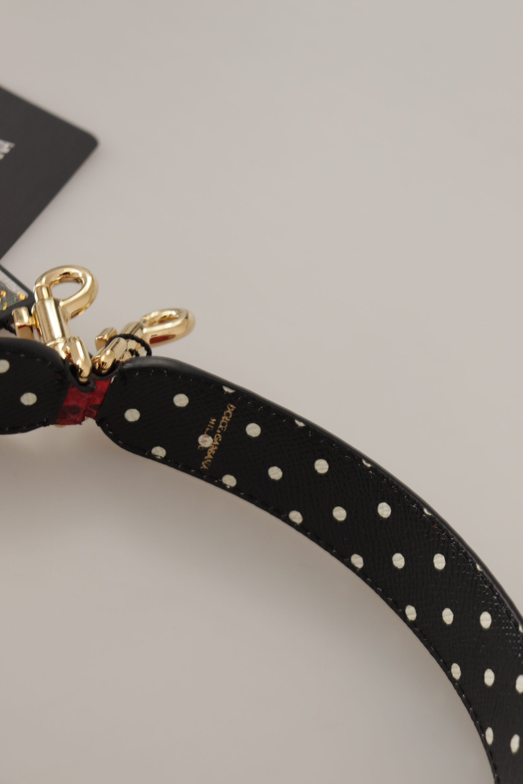 Dolce & Gabbana Red Python Leather Crystals Reversible Shoulder Women's Strap