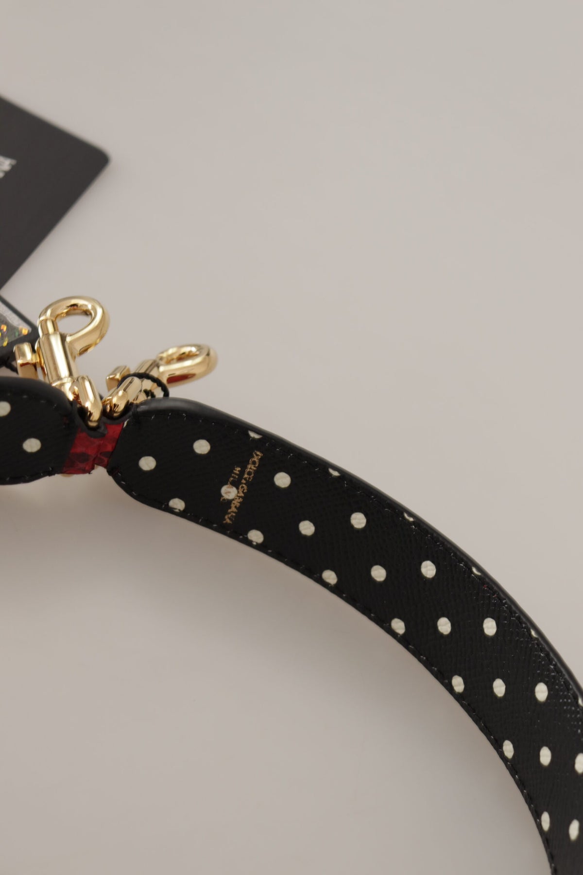 Dolce & Gabbana Red Python Leather Crystals Reversible Shoulder Women's Strap