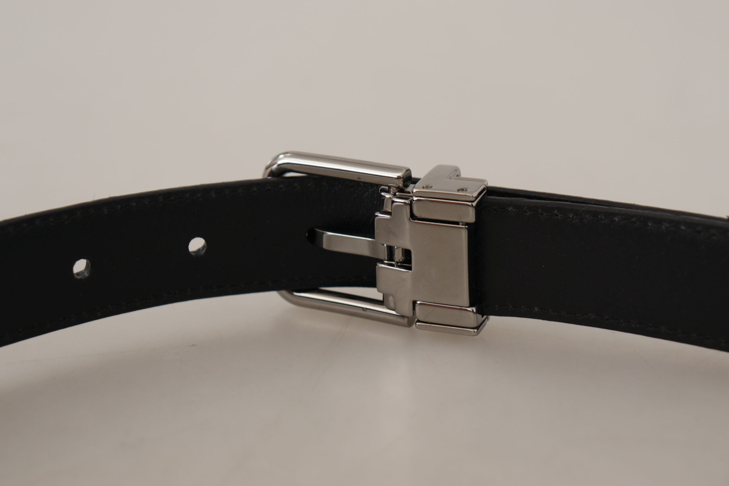 Dolce & Gabbana Red Exotic Leather Metal Logo Buckle Women's Belt