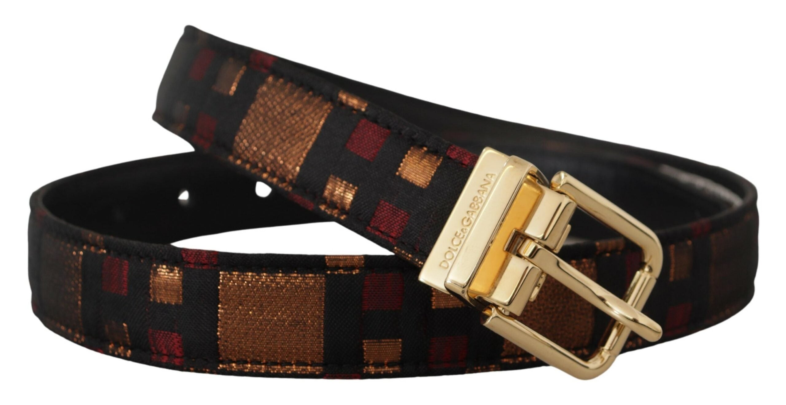 Dolce & Gabbana Multicolor Leather Belt with Gold Women's Buckle