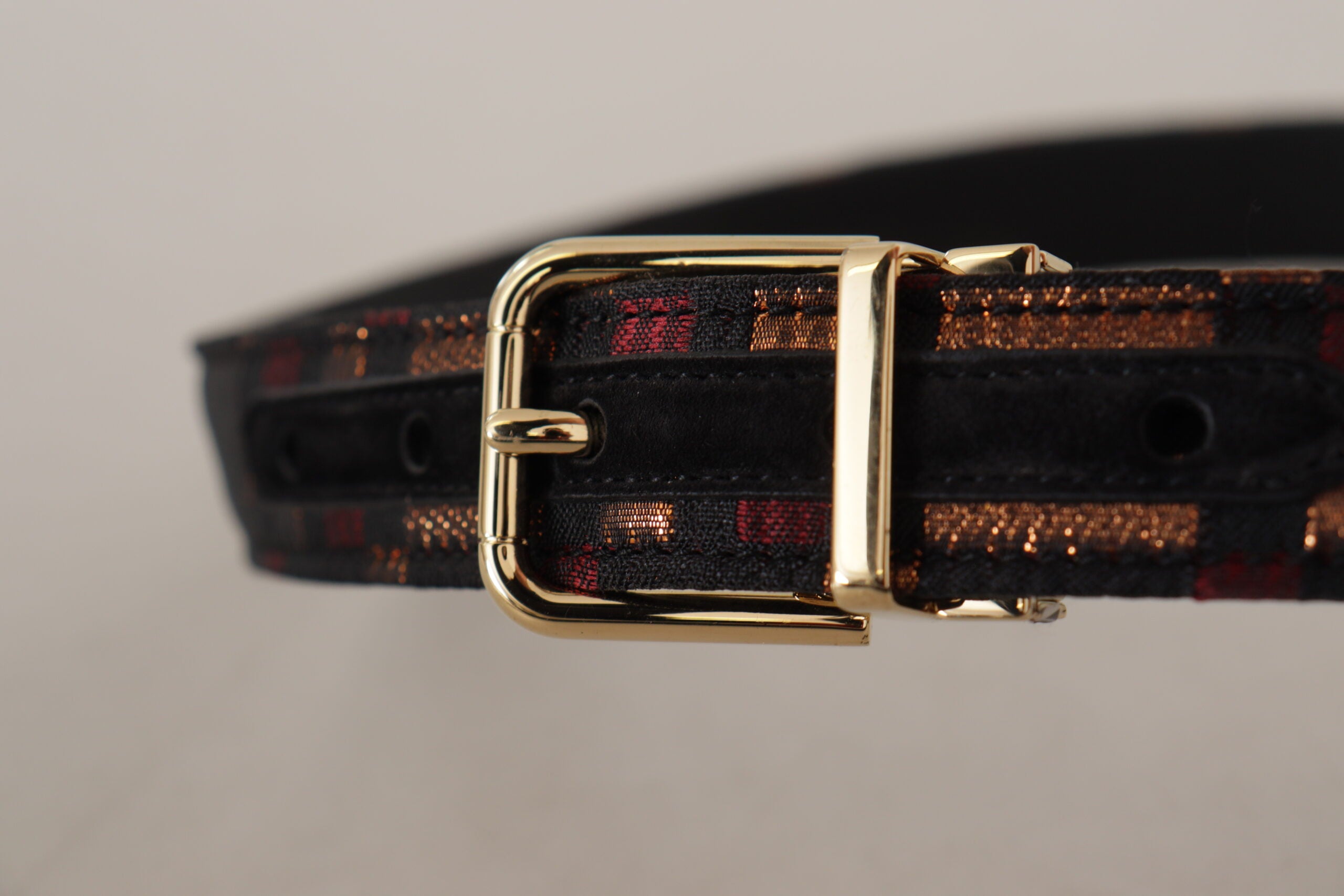Dolce & Gabbana Multicolor Leather Belt with Gold Women's Buckle