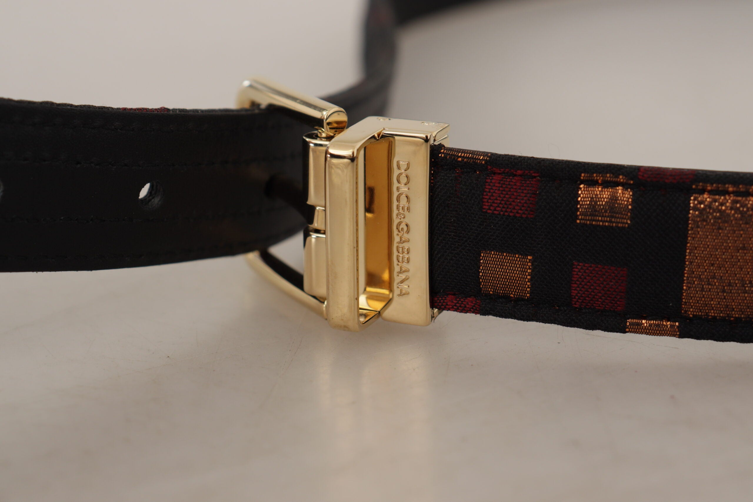 Dolce & Gabbana Multicolor Leather Belt with Gold Women's Buckle