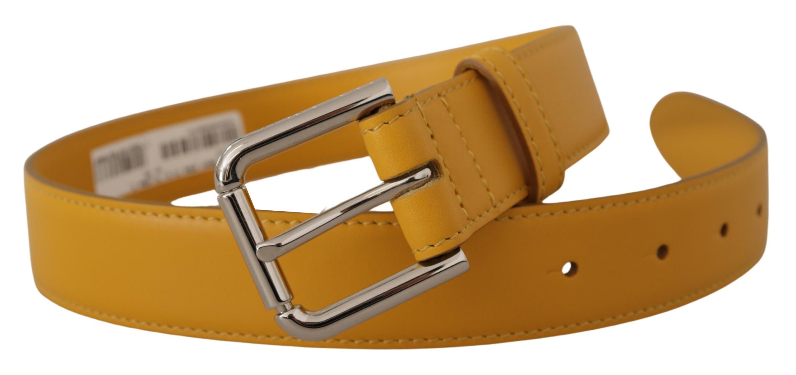 Dolce & Gabbana Elegant Leather Belt in Sunshine Women's Yellow
