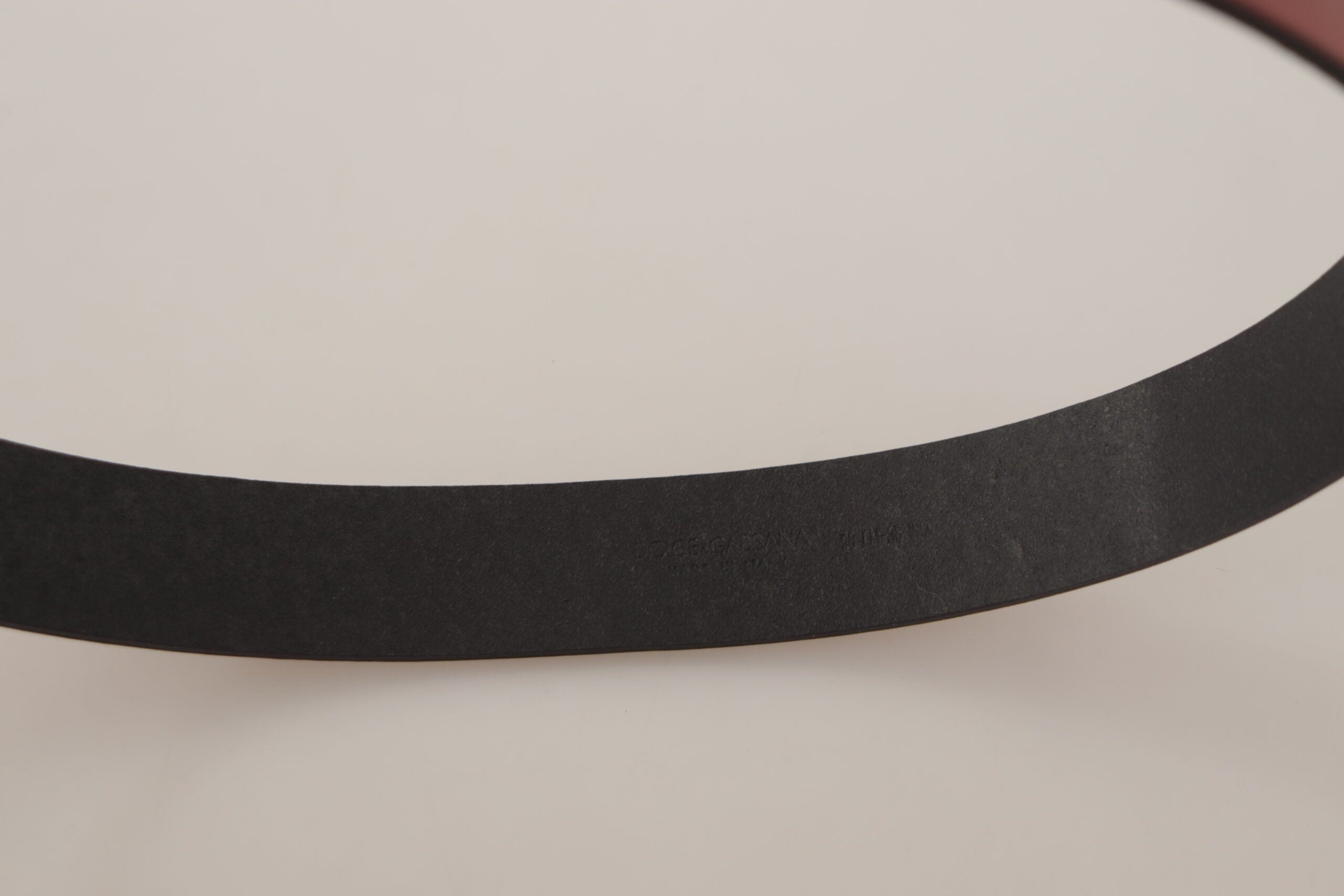 Dolce & Gabbana Elegant Red Leather Belt with Engraved Women's Buckle