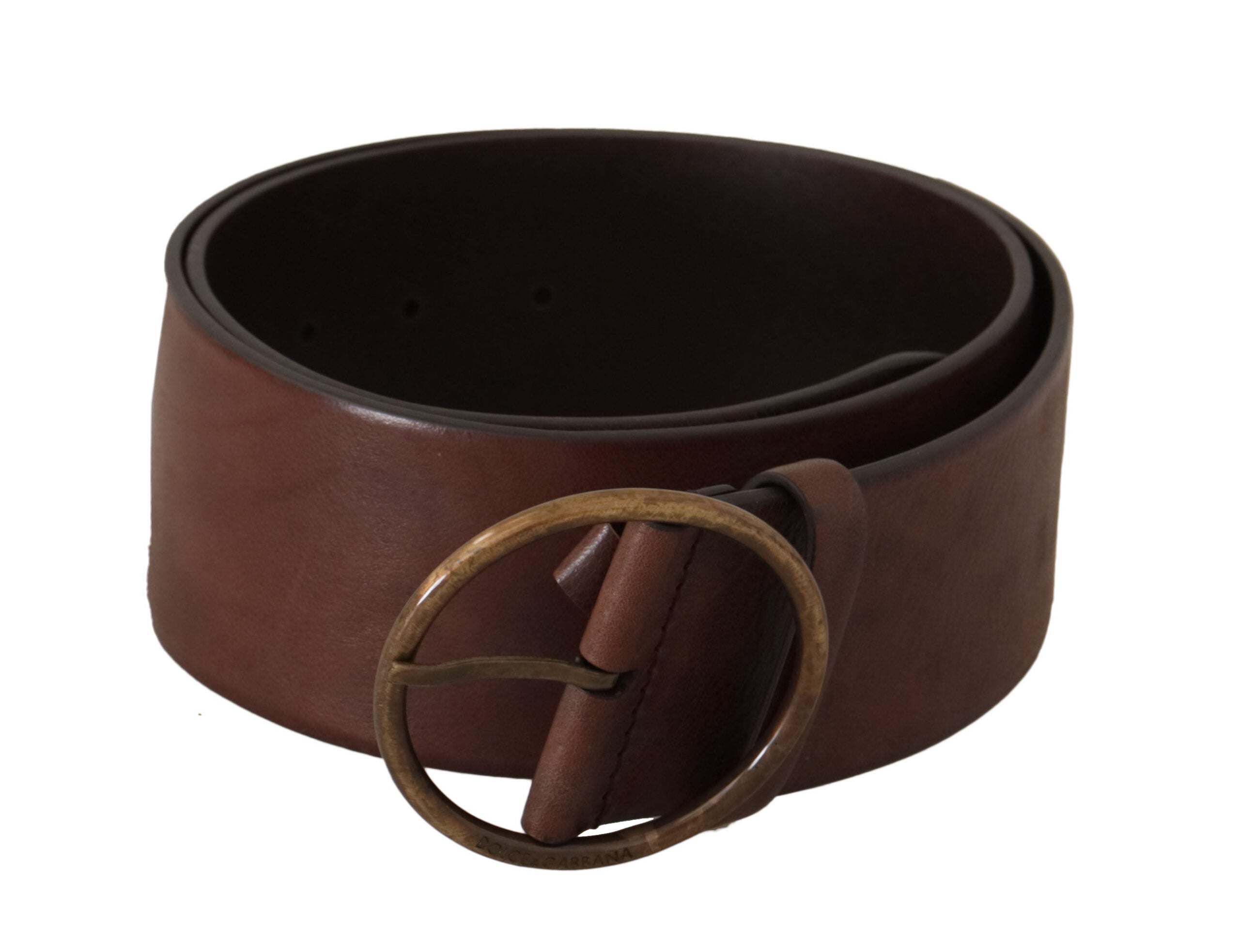 Dolce & Gabbana Elegant Leather Belt with Engraved Women's Buckle