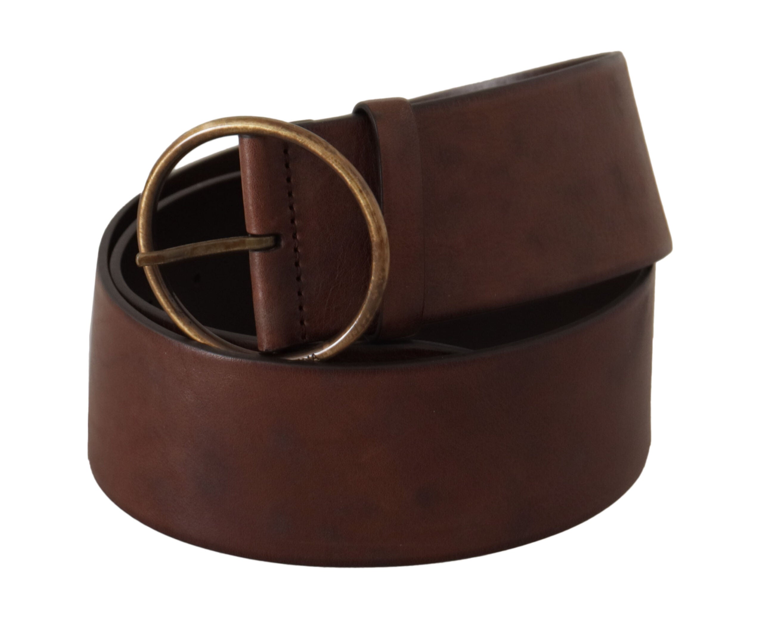 Dolce & Gabbana Elegant Leather Belt with Engraved Women's Buckle
