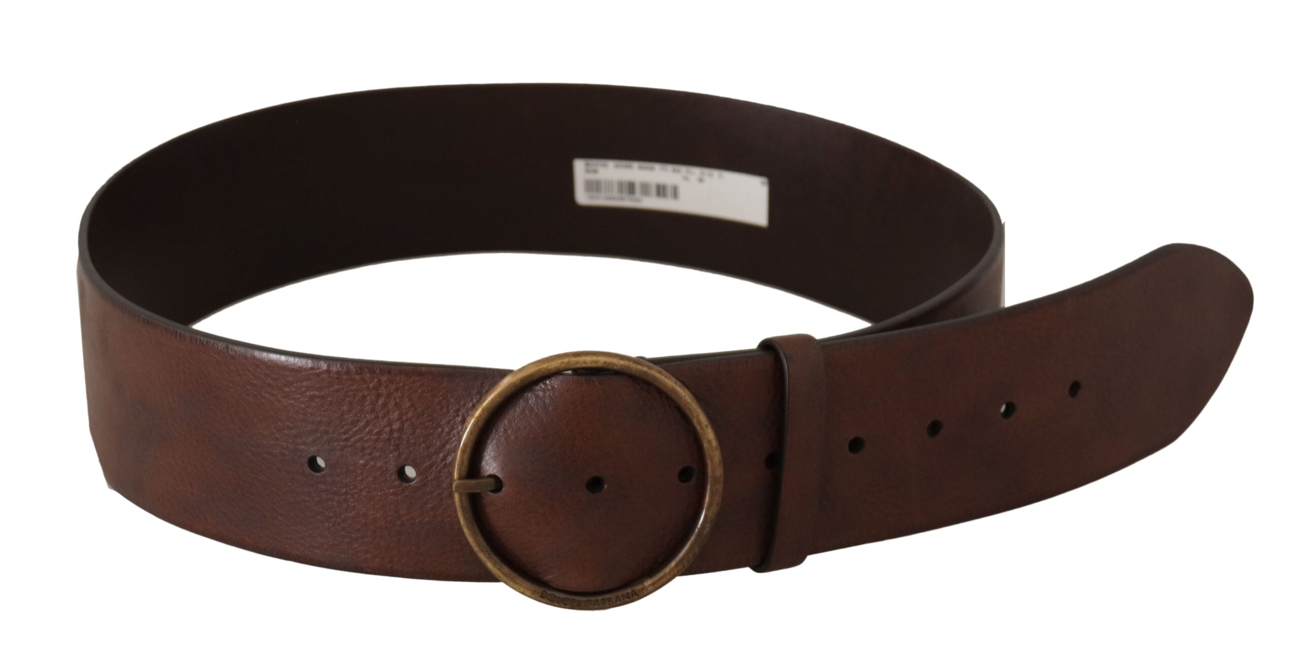 Dolce & Gabbana Elegant Leather Belt with Engraved Women's Buckle