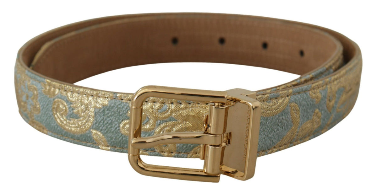 Dolce & Gabbana Blue Leather Jacquard Embossed Gold Metal  display picture 1