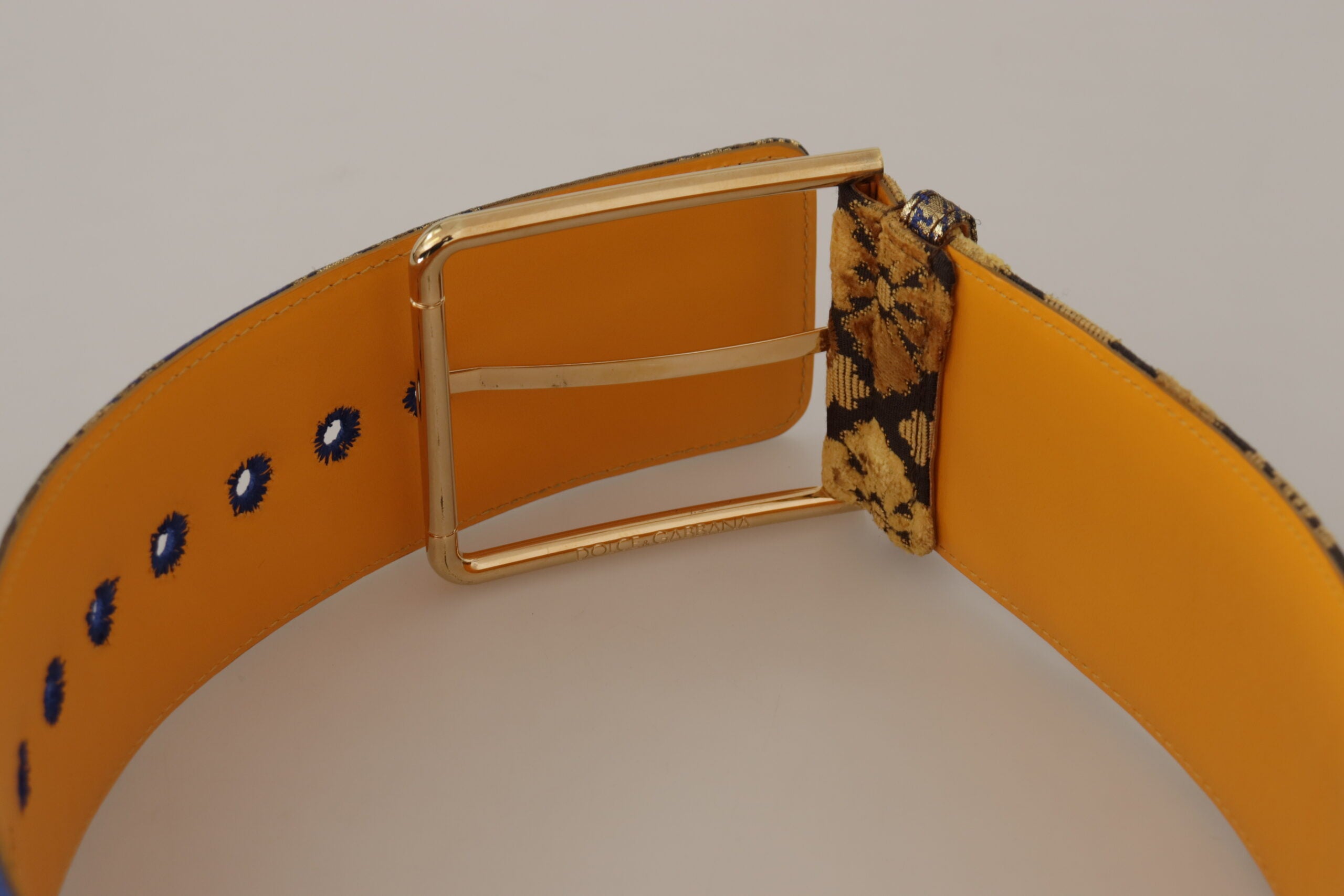Dolce & Gabbana Elegant Blue Leather Belt with Metal Women's Buckle